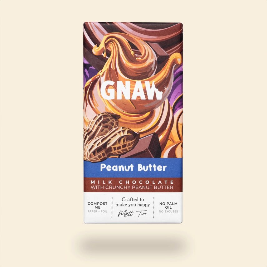 GNAW Peanut Butter Milk Chocolate Bar 80g | Colombian Cocoa - REGN