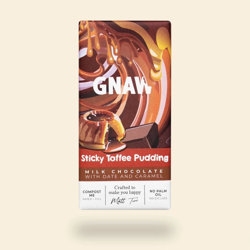 GNAW Sticky Toffee Pudding Milk Chocolate Bar 80g | Colombian Cocoa - REGN