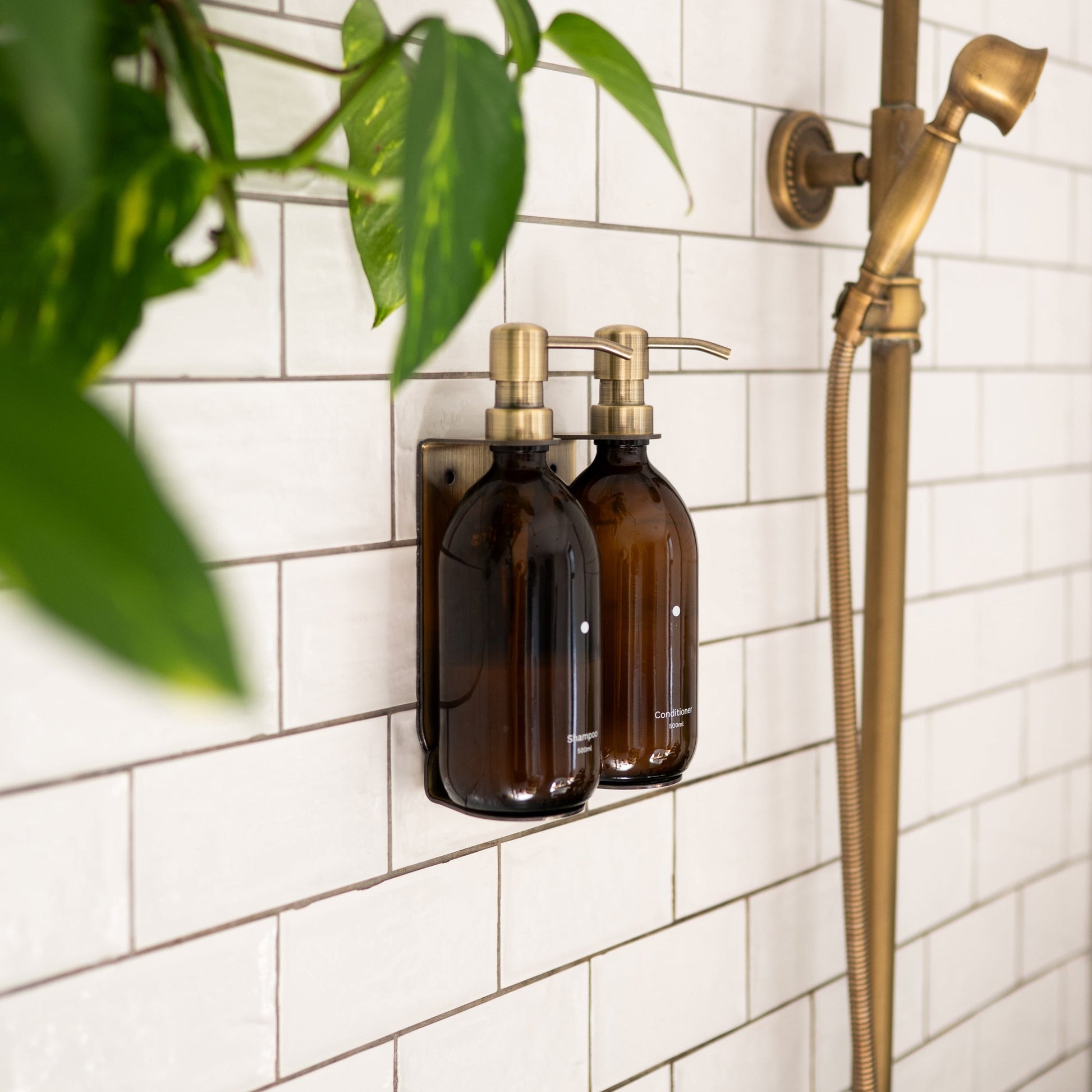 Gold Double Soap Bottle Holder - REGN