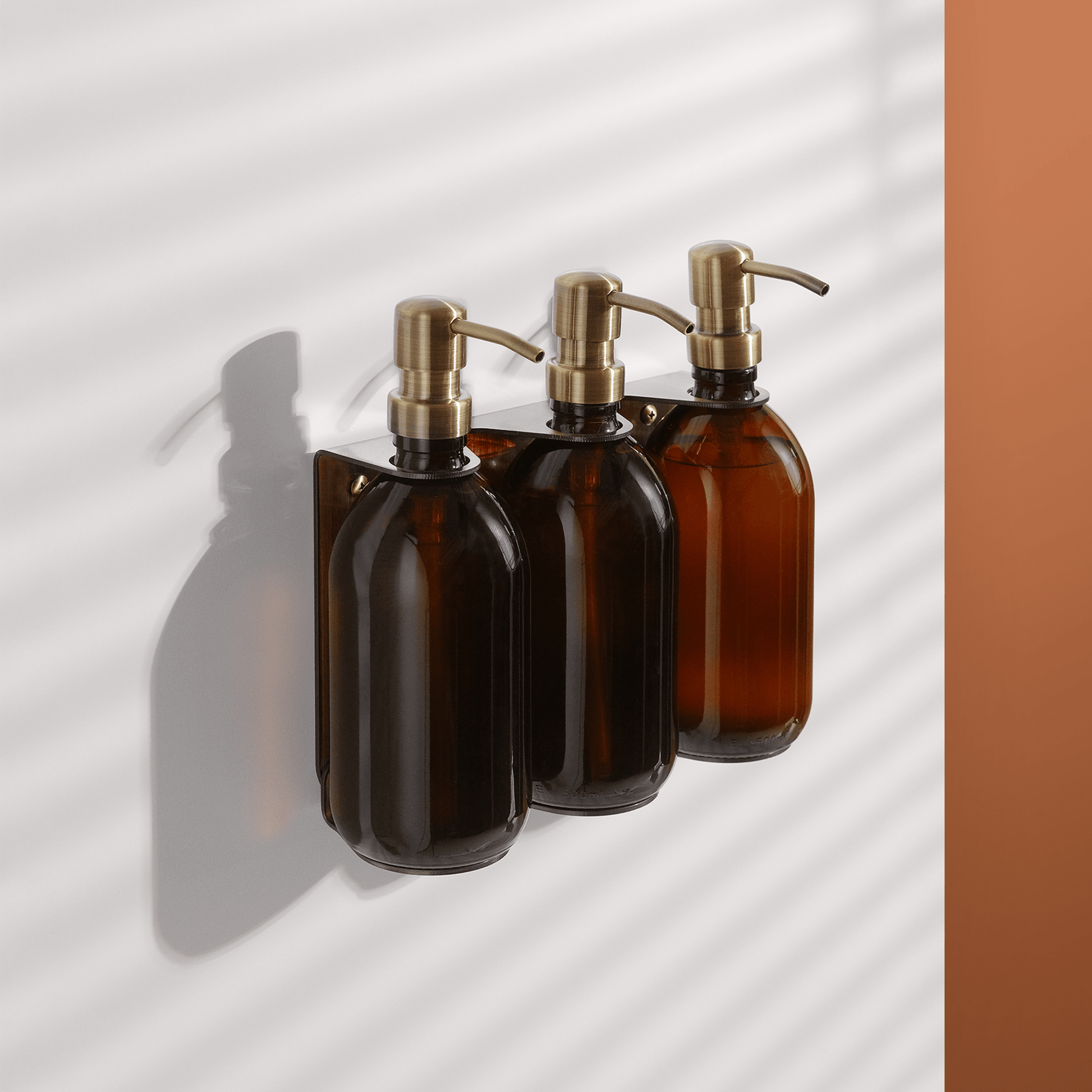 Gold Triple Wall Mounted Soap Dispenser - REGN