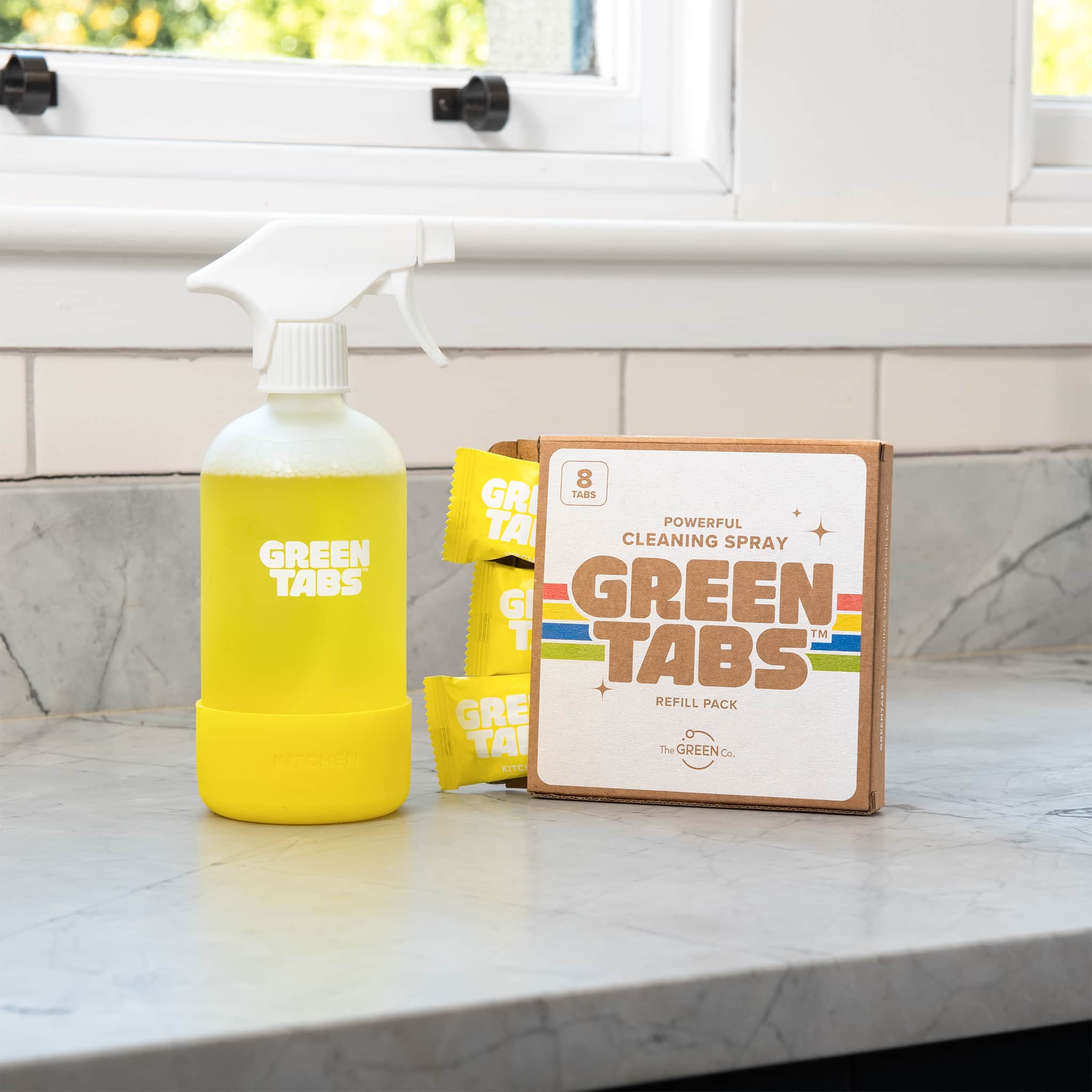 GreenTabs™ Cleaning Spray Refills – 8 Pack Plant - Powered, Plastic - Free & Eco - Friendly - REGN