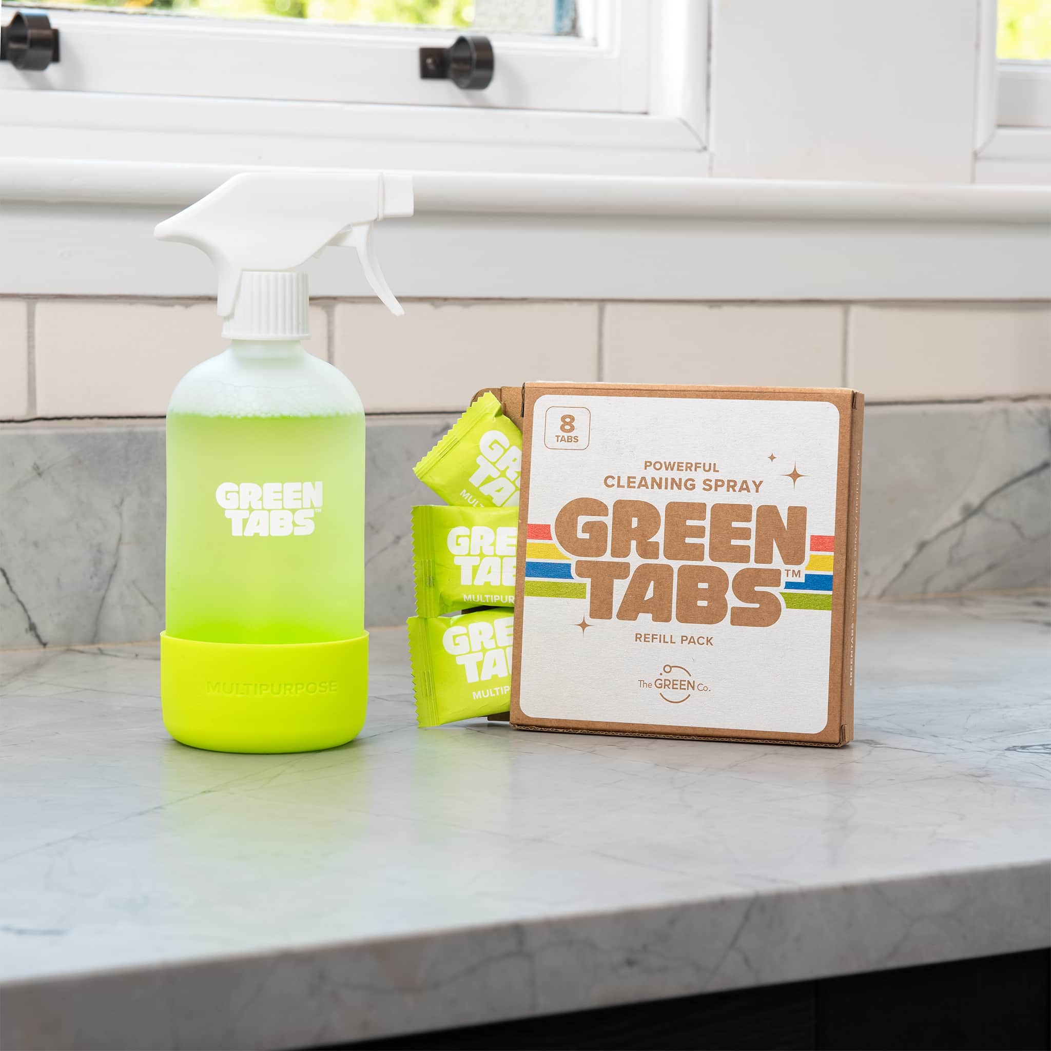 GreenTabs™ Cleaning Spray Refills – 8 Pack Plant - Powered, Plastic - Free & Eco - Friendly - REGN