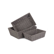 Grey Paper Rope Tray Baskets Set 3 - REGN