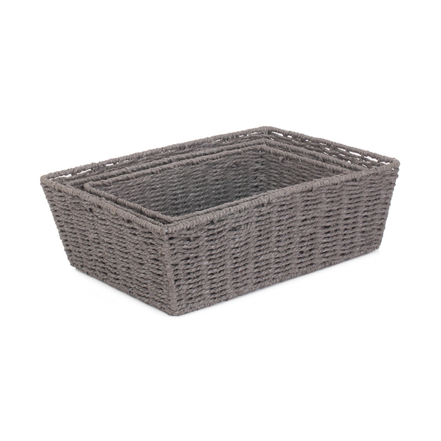Grey Paper Rope Tray Baskets Set 3 - REGN