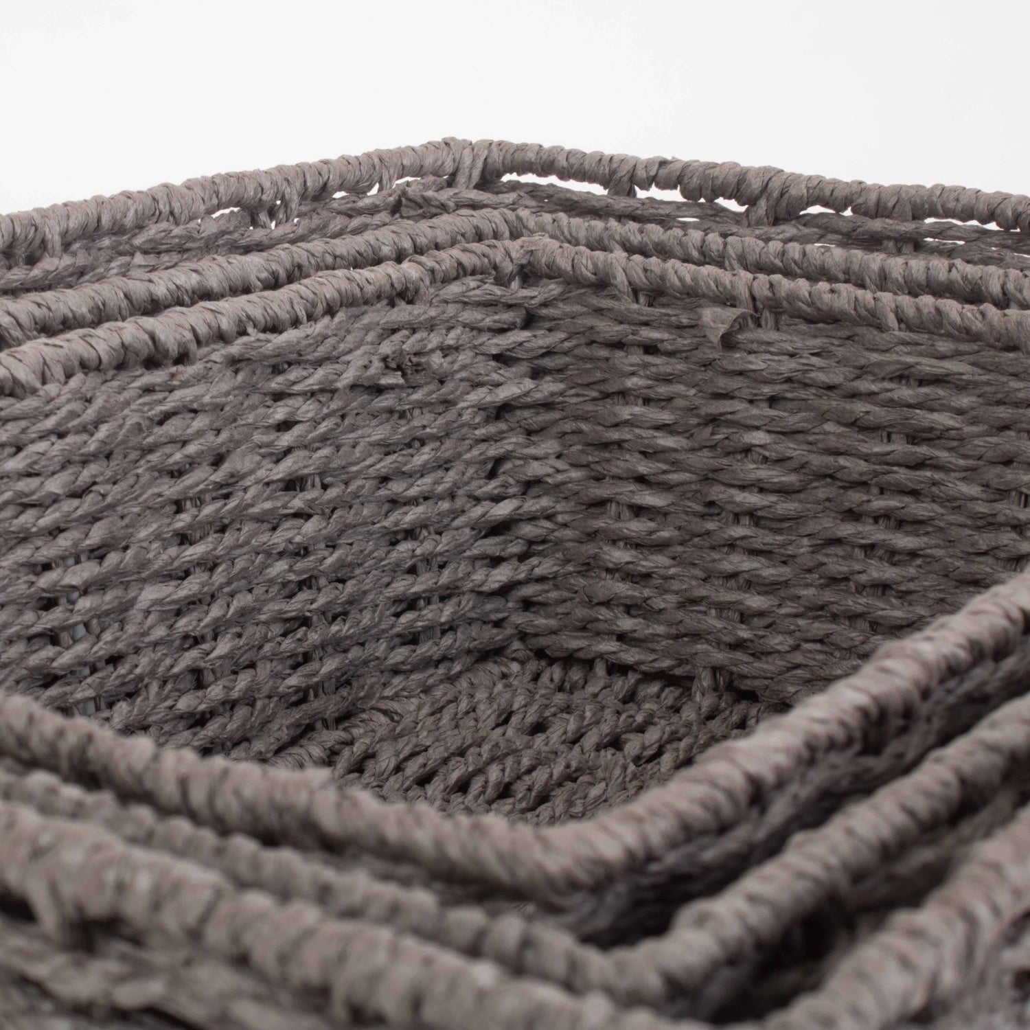 Grey Paper Rope Tray Baskets Set 3 - REGN