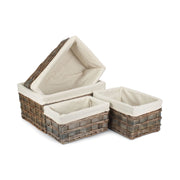 Grey Scandi Storage Basket with White Lining Set 4 - REGN