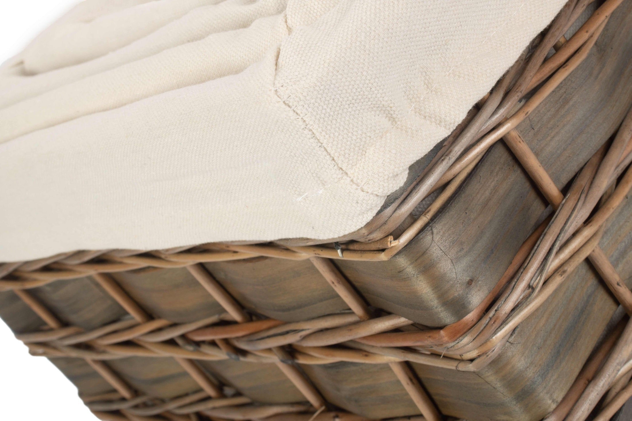 Grey Scandi Storage Basket with White Lining Set 4 - REGN