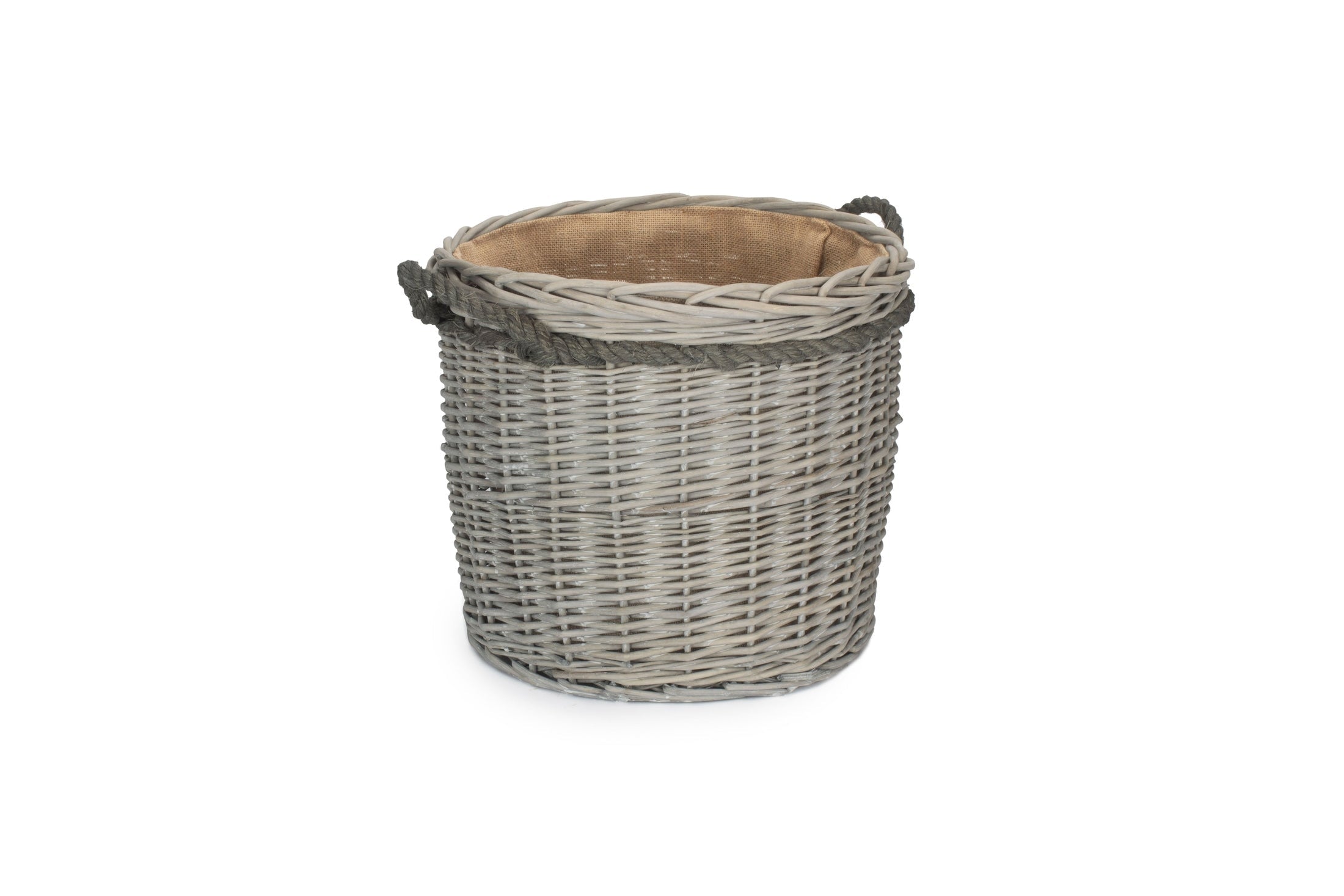 Grey Wash Willow Round Storage Basket Size 1 - Small - REGN