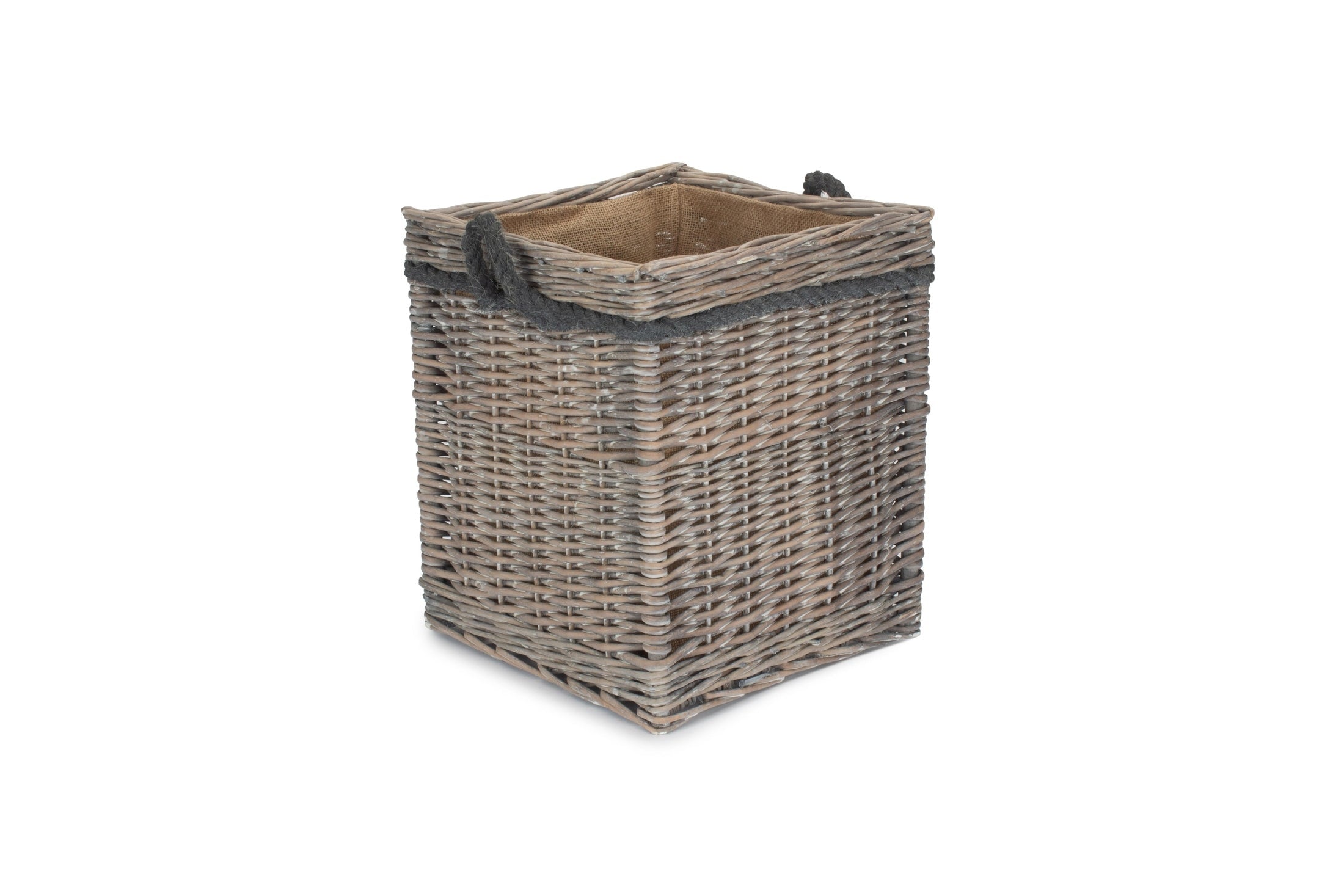 Grey Wash Willow Square Storage Basket Size 1 - Small - REGN