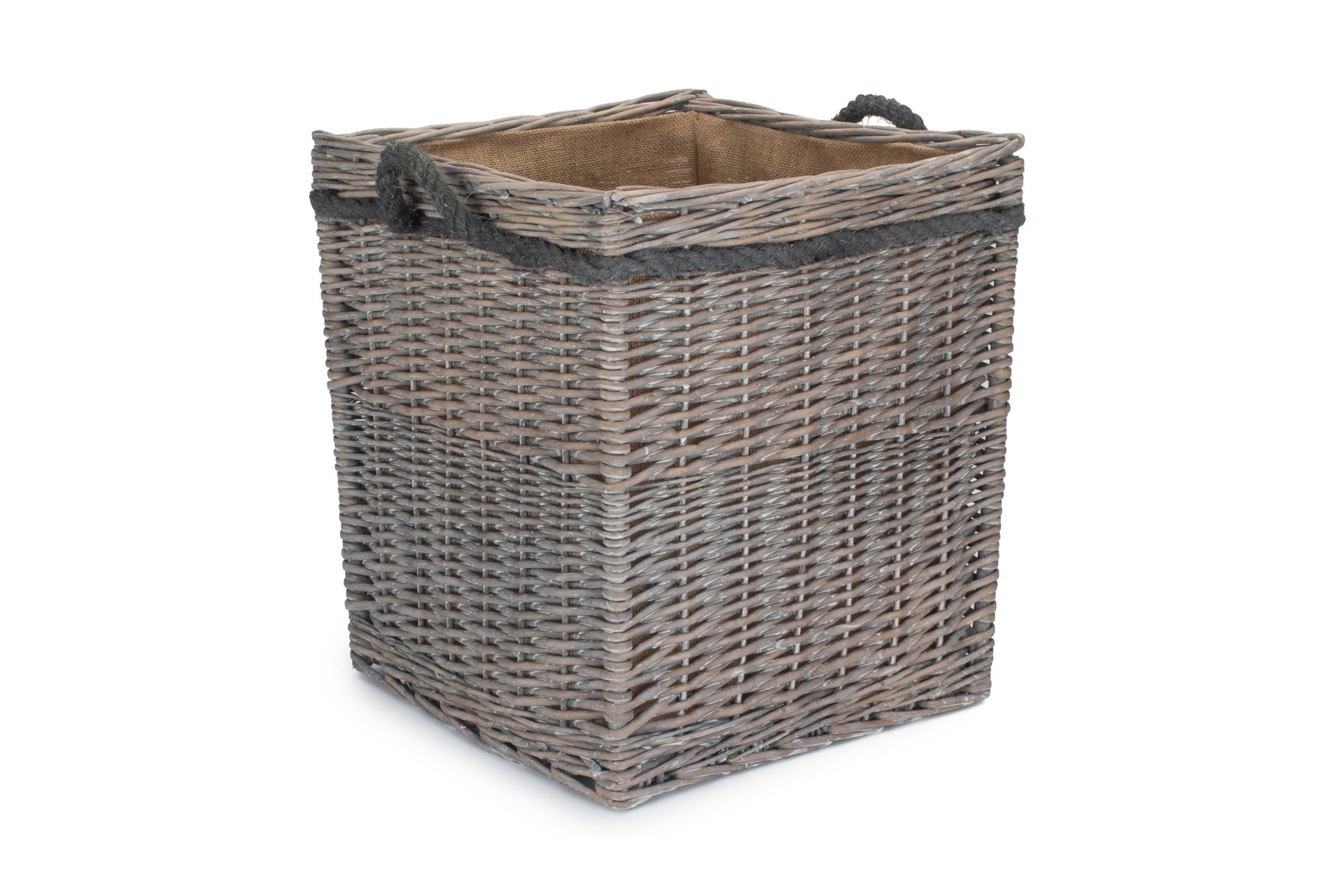 Grey Wash Willow Square Storage Basket Size 2 - Medium - REGN