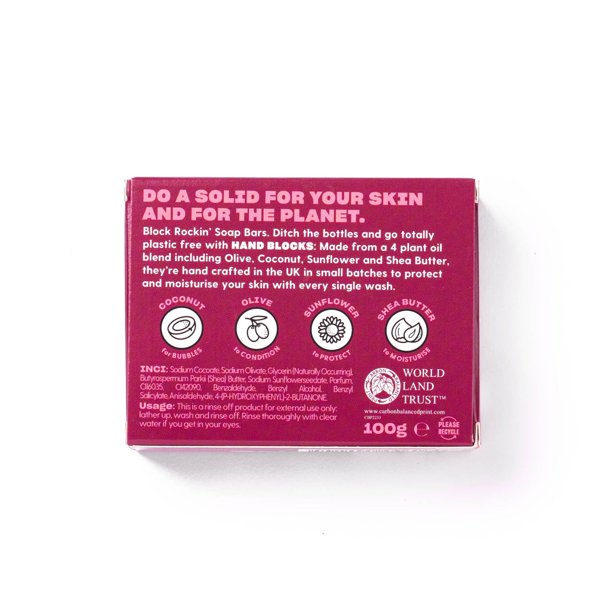 Hand Blocks Soap Black Cherry - Plastic Free Vegan Hand Soap Bars - REGN