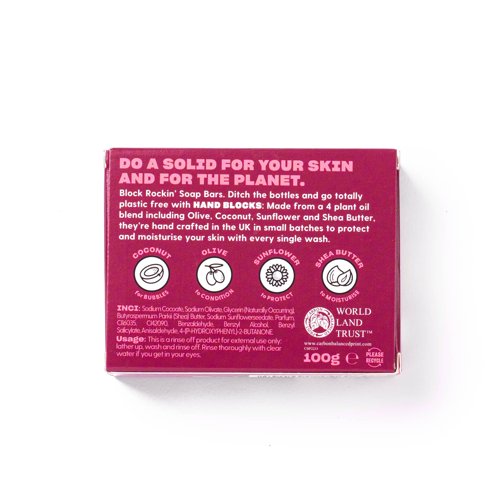 Hand Blocks Soap Black Cherry - Plastic Free Vegan Hand Soap Bars - REGN