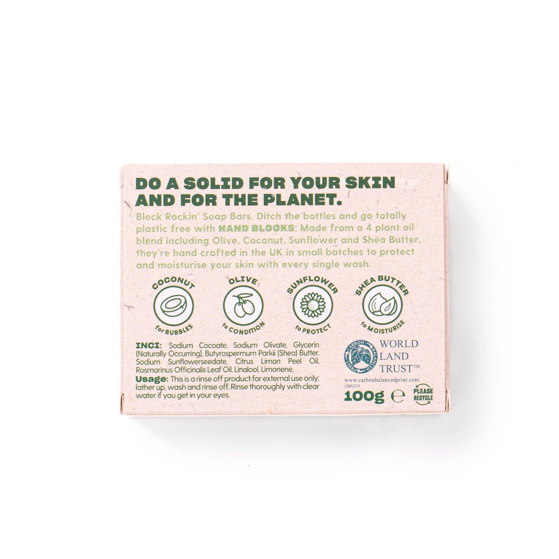 Hand Blocks Soap Lemon & Rosemary - Plastic Free Vegan Hand Soap Bars - REGN