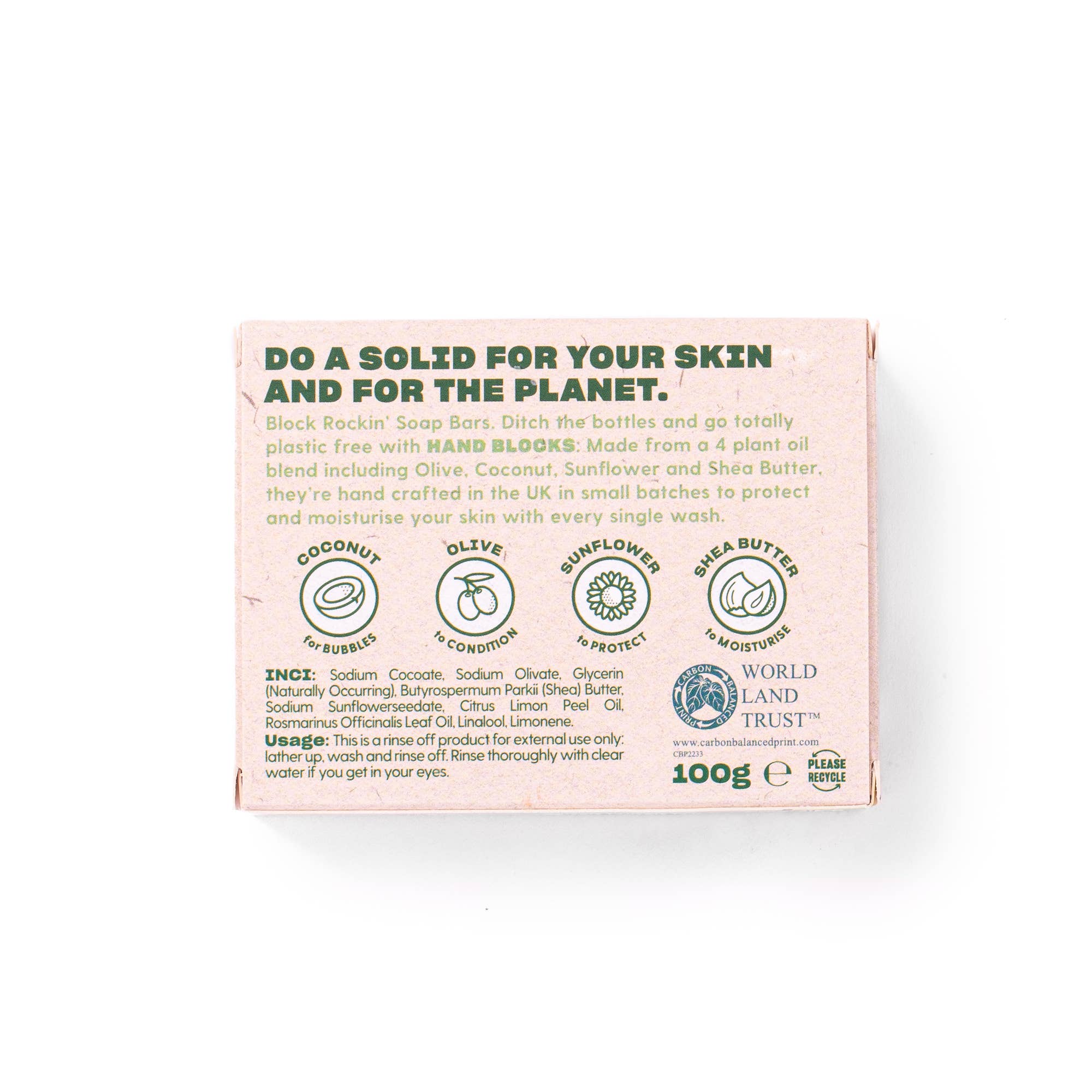 Hand Blocks Soap Lemon & Rosemary - Plastic Free Vegan Hand Soap Bars - REGN