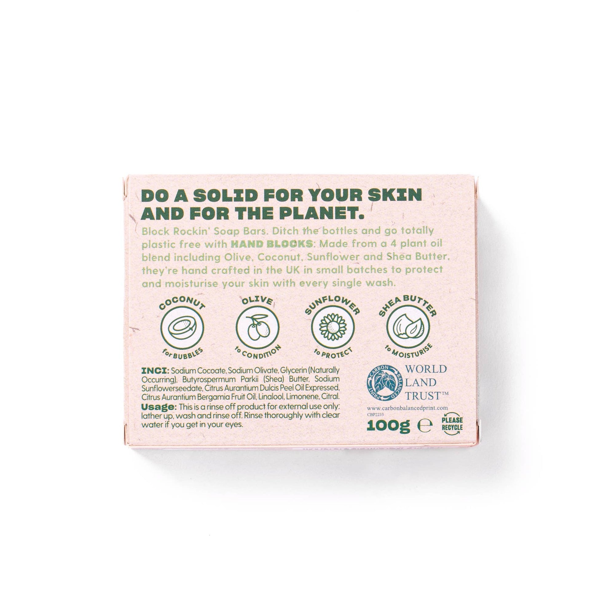 Hand Blocks Soap Sweet Orange & Bergamot - Plastic Free Vegan Hand Soap Bars - REGN