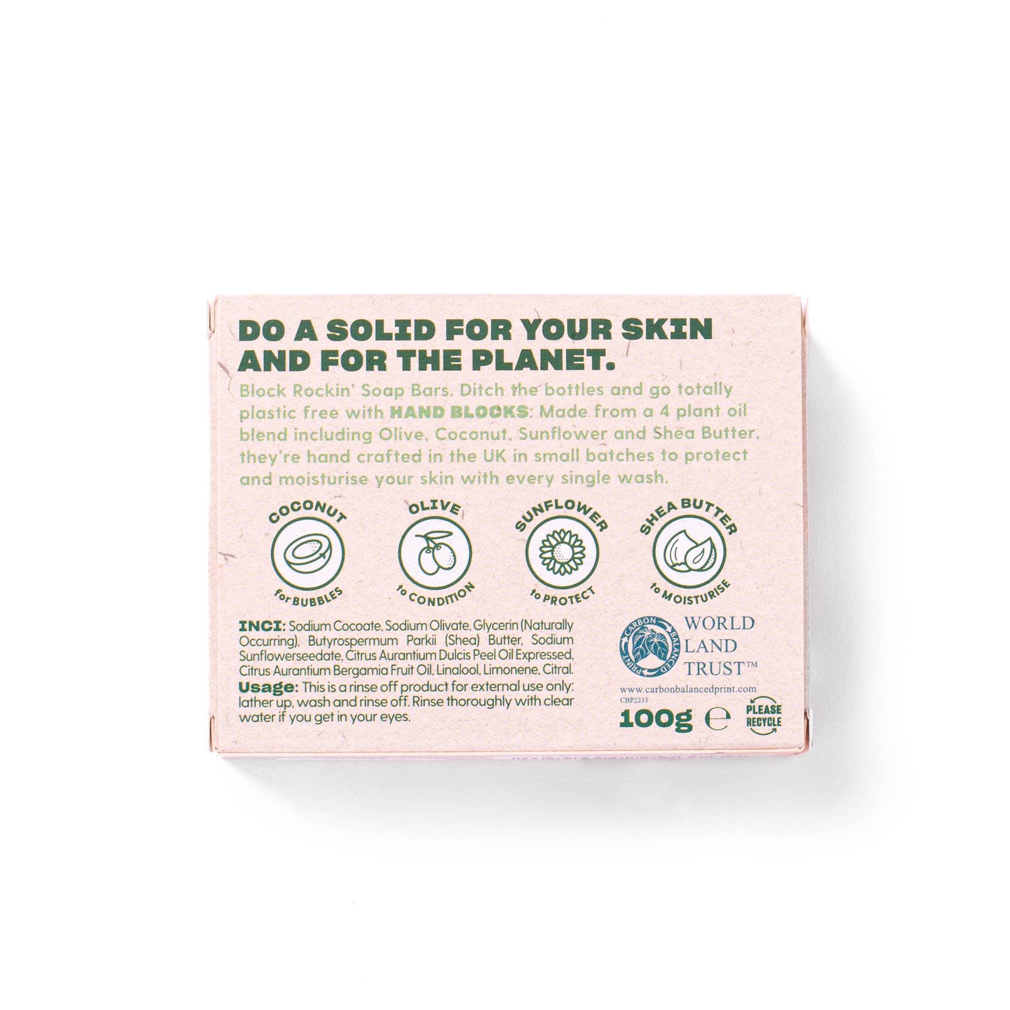 Hand Blocks Soap Sweet Orange & Bergamot - Plastic Free Vegan Hand Soap Bars - REGN