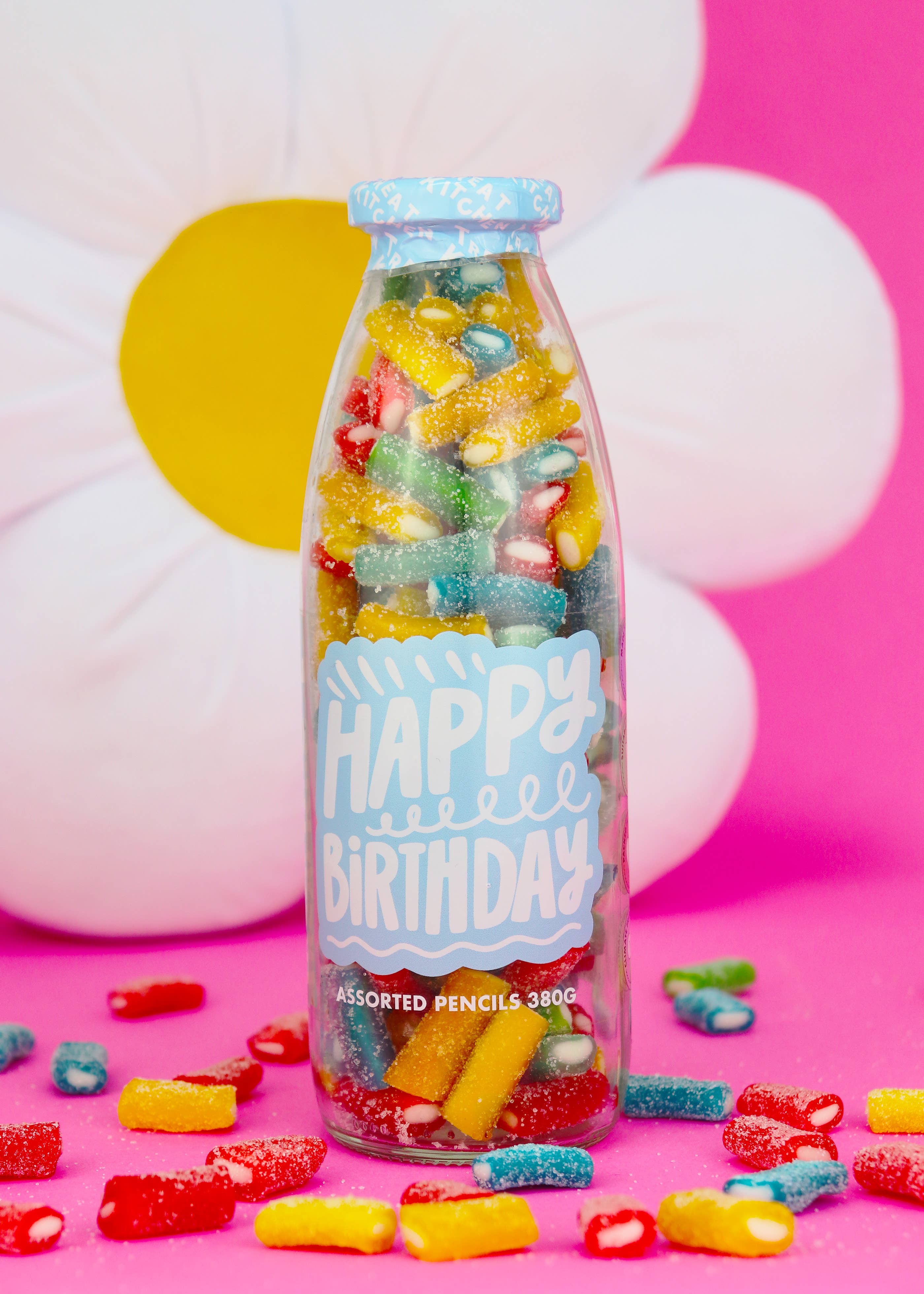 Happy Birthday Assorted Fruit Flavour Fizzy Gummy Pencils – 350g - REGN