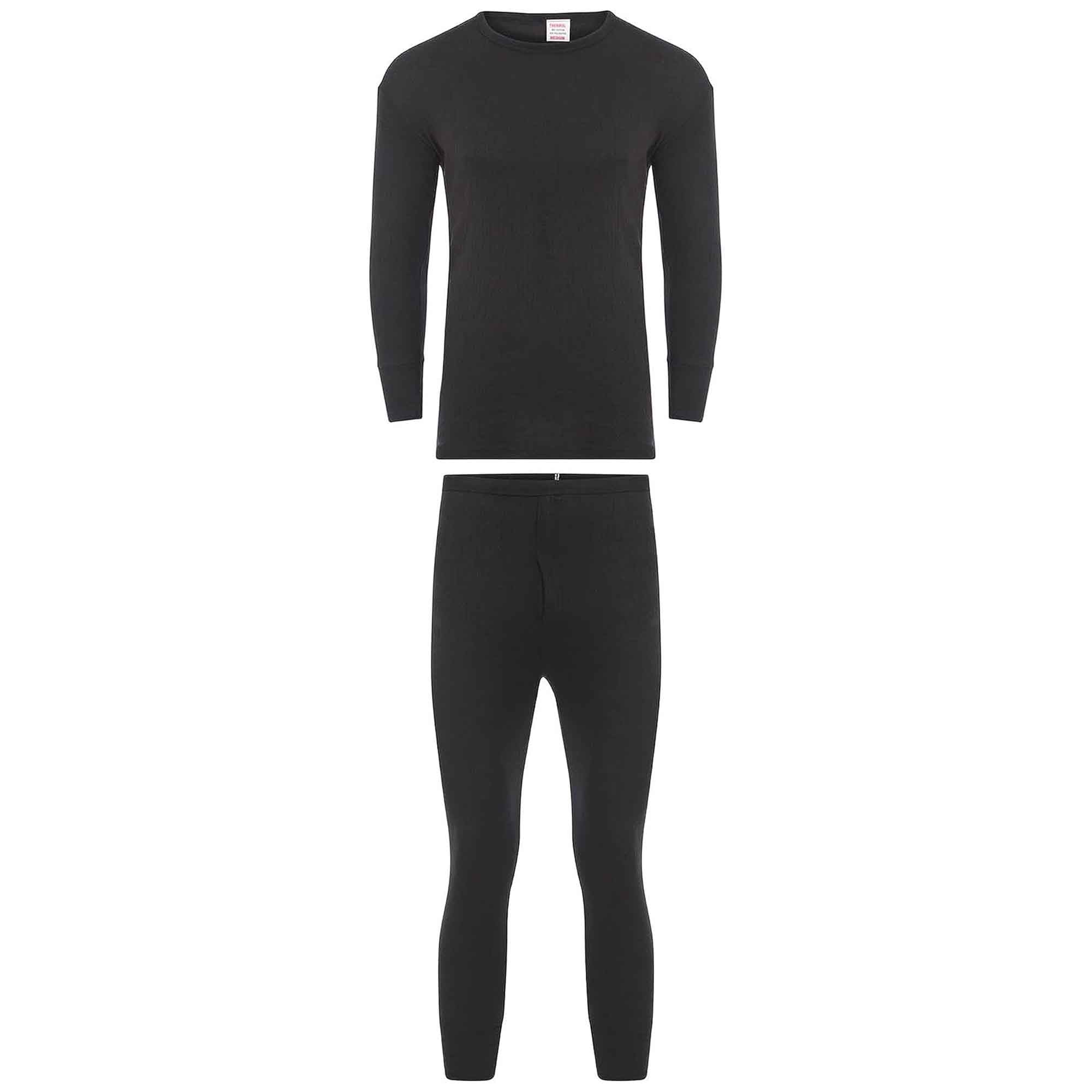 Heatwave Thermalwear Boys Winter Thermal Long Sleeve Top And Pants Set Charcoal Black Brushed Base Layer Warmth - REGN
