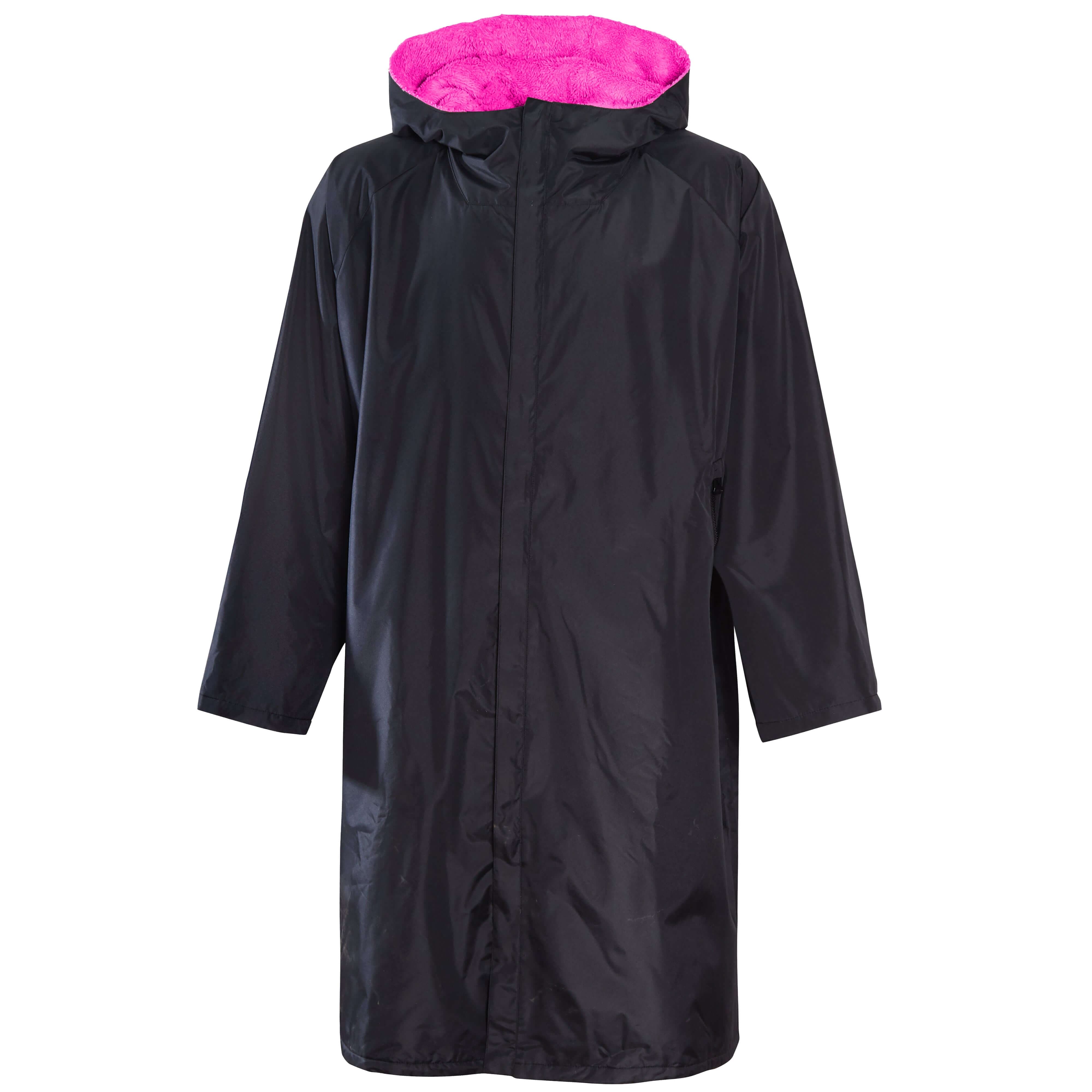 Heatwave Thermalwear Changing Robe Kids Unisex Hooded Coat Black Pink Windproof Winter Warm Brushed Base Layer - REGN