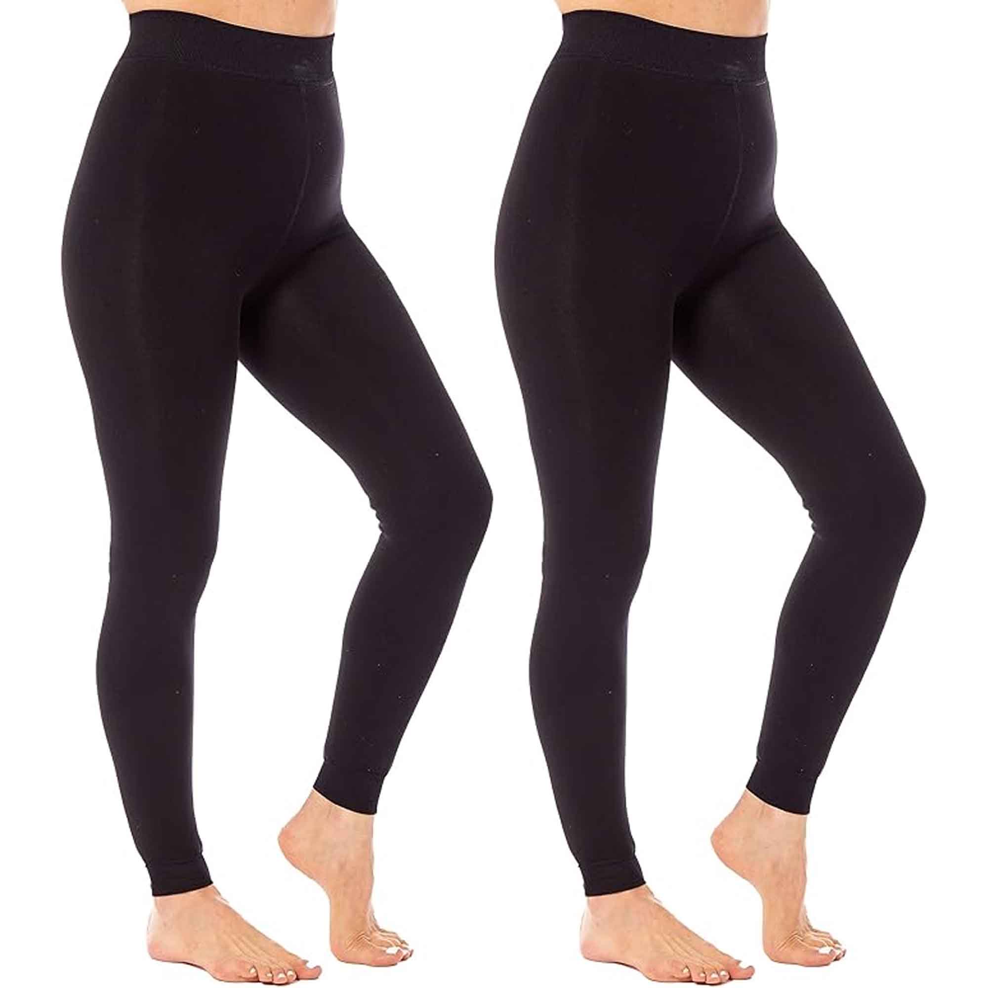 Heatwave Thermalwear Pack Of 2 Womens Ultra Thermal Brushed Black Leggings 140 Denier - REGN