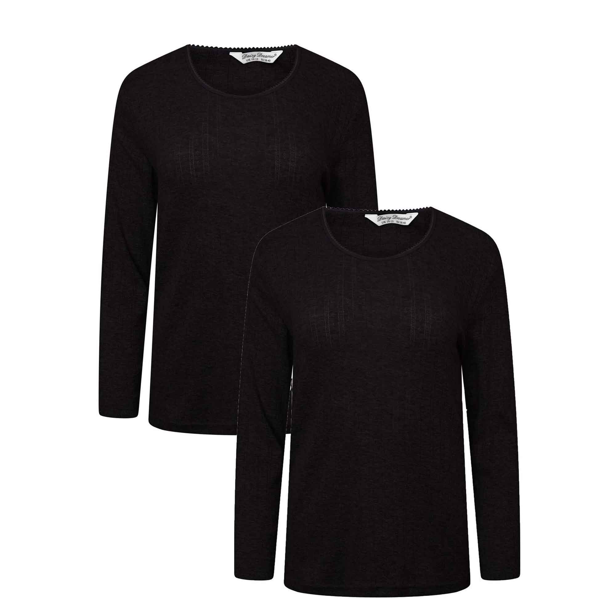 Heatwave Thermalwear Womens Thermal Long Sleeve Base Layer Top Pack Of 2 Insulated - REGN