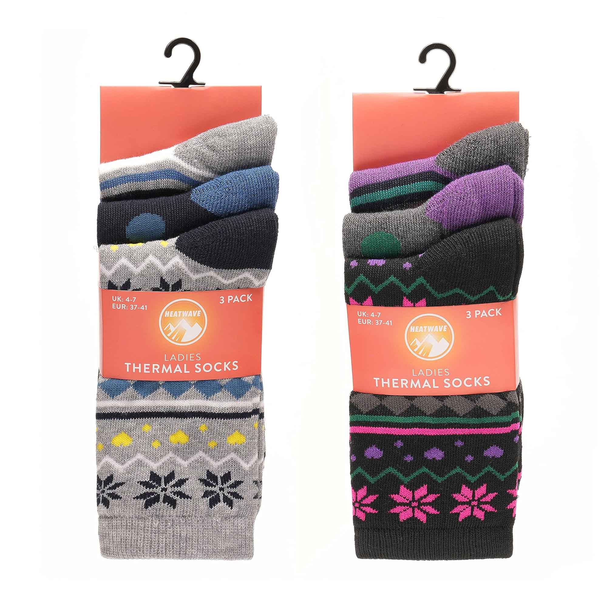 Heatwave Thermalwear Womens Thermal Socks 12 Pack 2.3 Tog Extra Warm Work Boots Outdoor - REGN