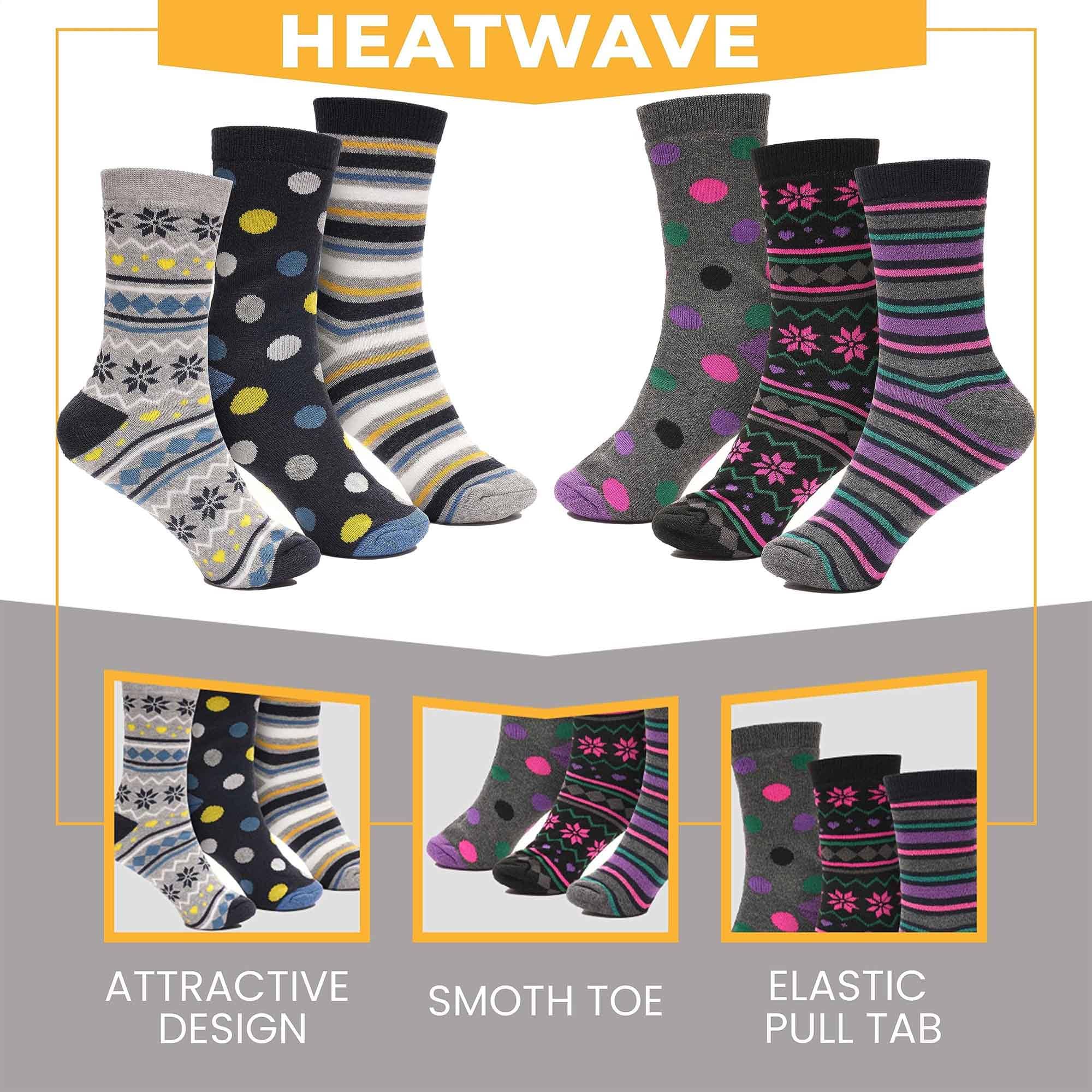 Heatwave Thermalwear Womens Thermal Socks 12 Pack 2.3 Tog Extra Warm Work Boots Outdoor - REGN