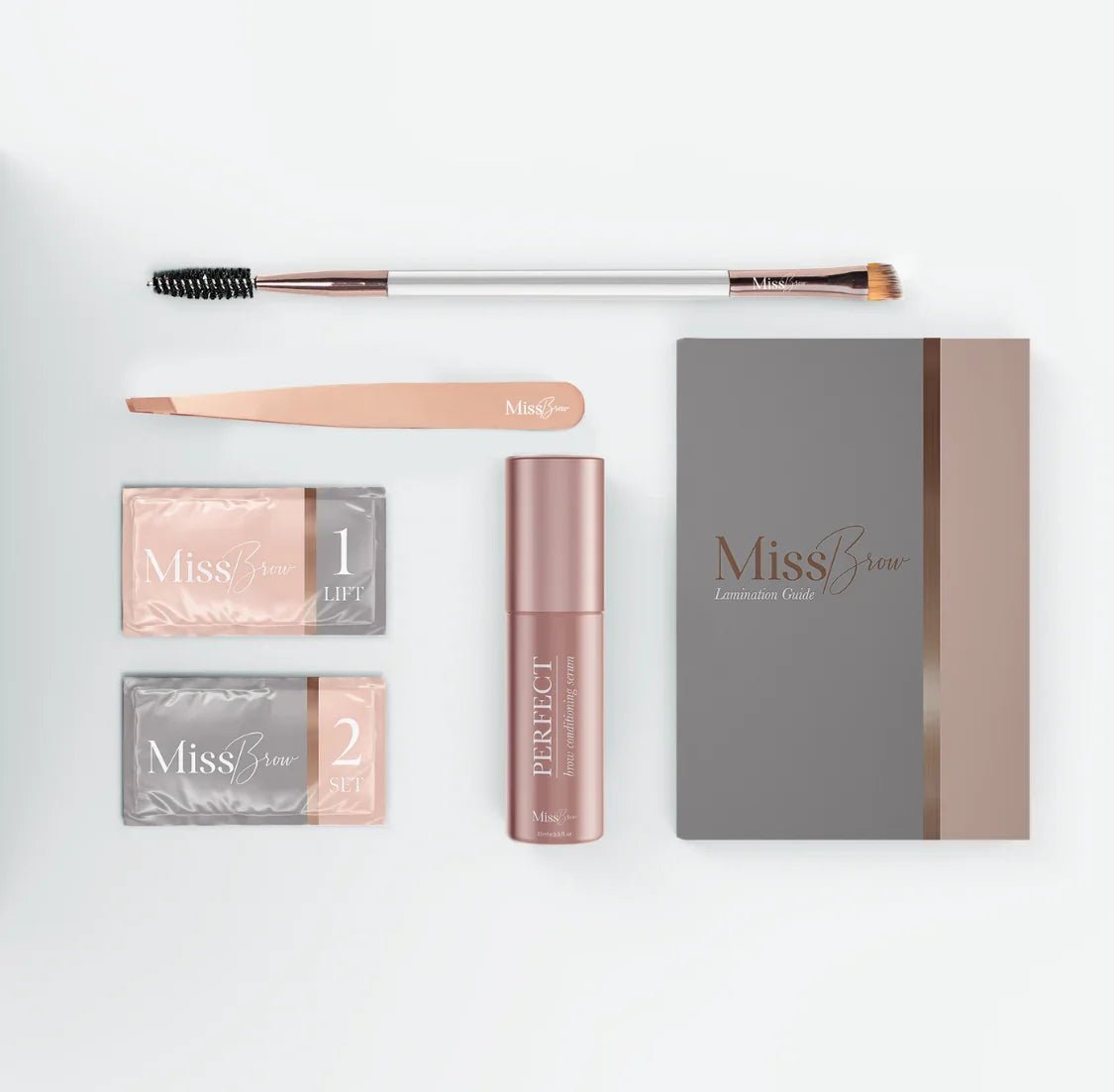 Home Brow Lamination Gift Set with Tools and Brow Care Serum - Miss Brow Kit - REGN