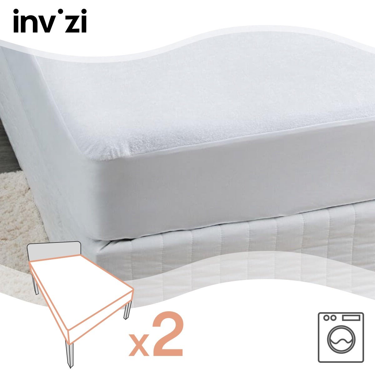Invizi Waterproof Fitted Sheet - Twin Pack - REGN