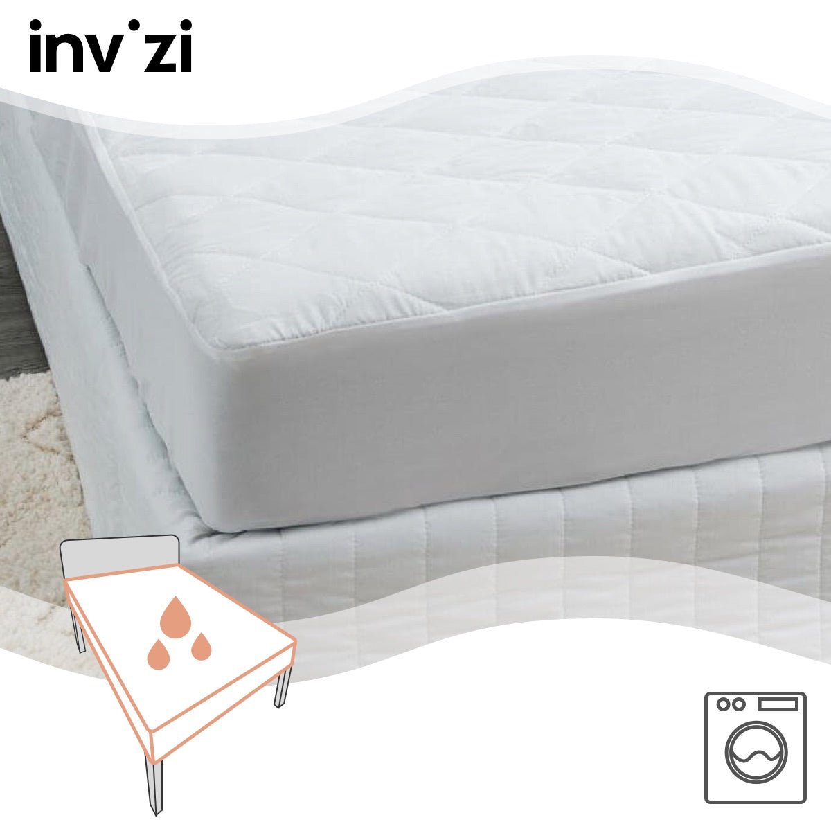 Invizi Waterproof Fitted Sheet With Soft Absorbent Top Layer - REGN