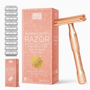 Jungle Culture Women's Reusable Safety Razor With 10 Blades - Premium Eco Single Blade Razor, Rose Gold - REGN