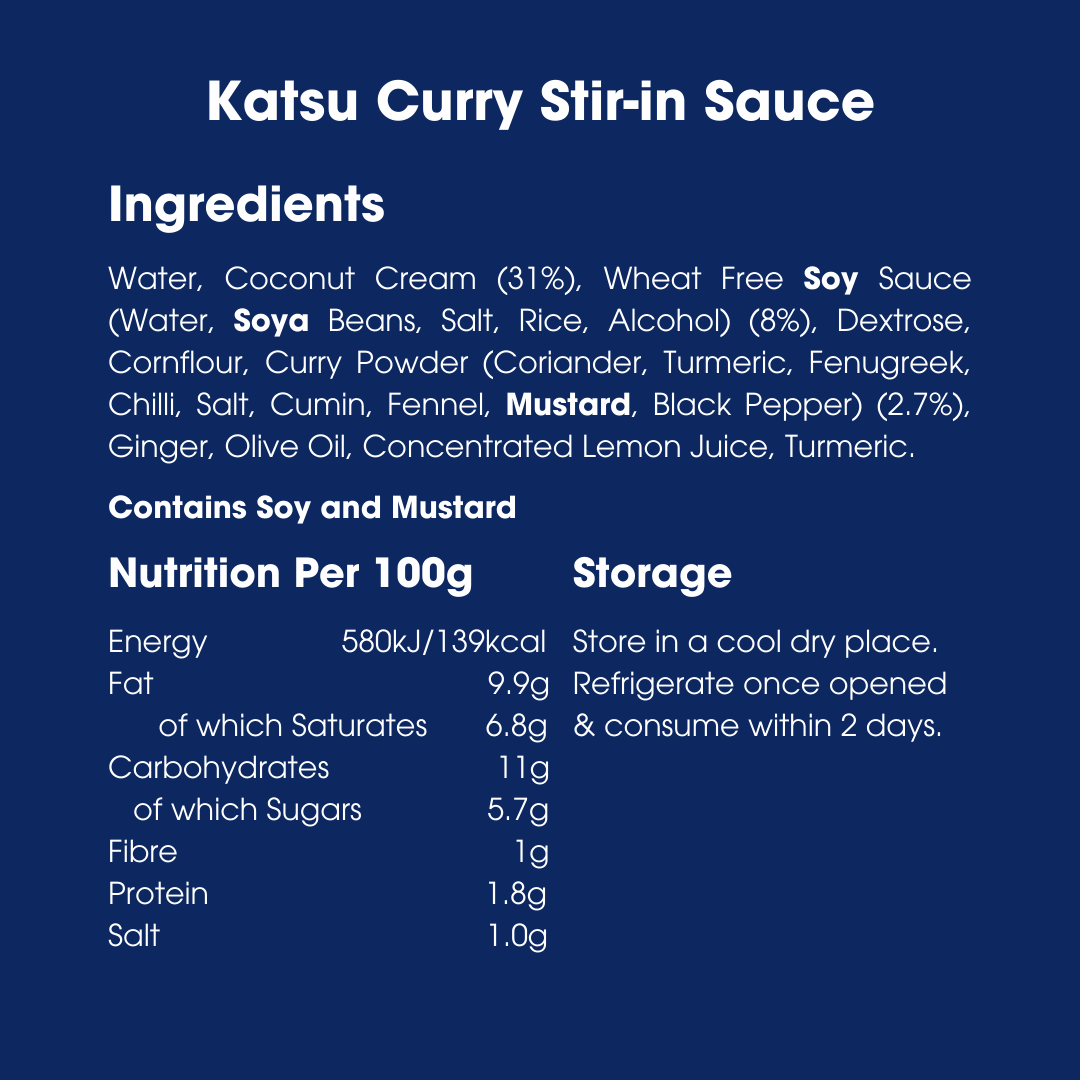 Katsu Curry Stir - in Sauce 260g – Low FODMAP, Gluten Free & Vegan - REGN
