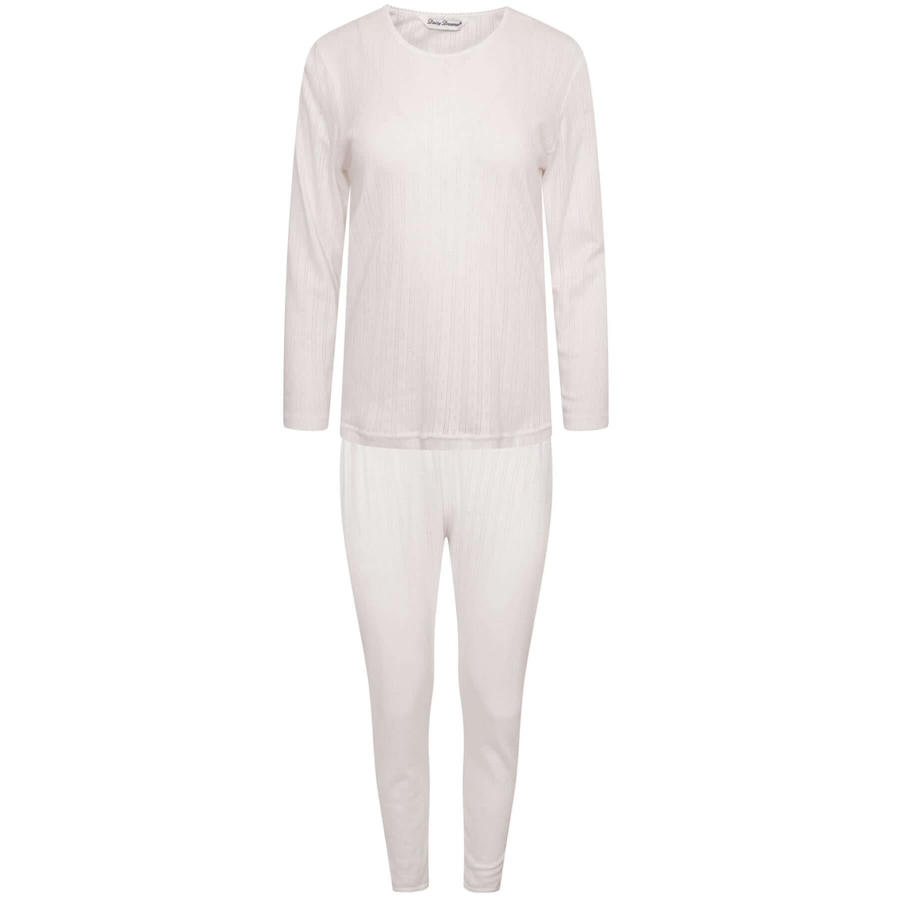 Daisy Dreamer Girls Thermal Underwear Set Long Sleeve Top And Long Jane Pants Cotton Rich