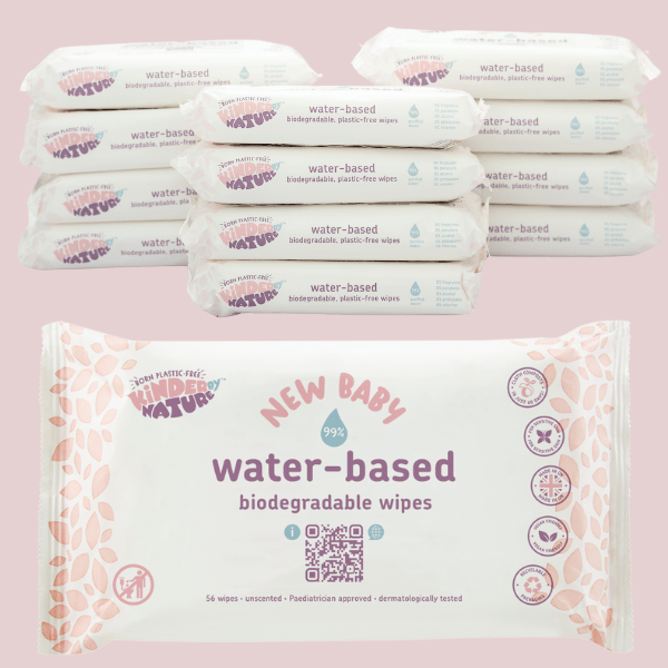Kinder by Nature Water-Based Baby Wipes | 99% Water Biodegradable Baby Wipes | Sensitive & Eczema-Prone Skin - REGN