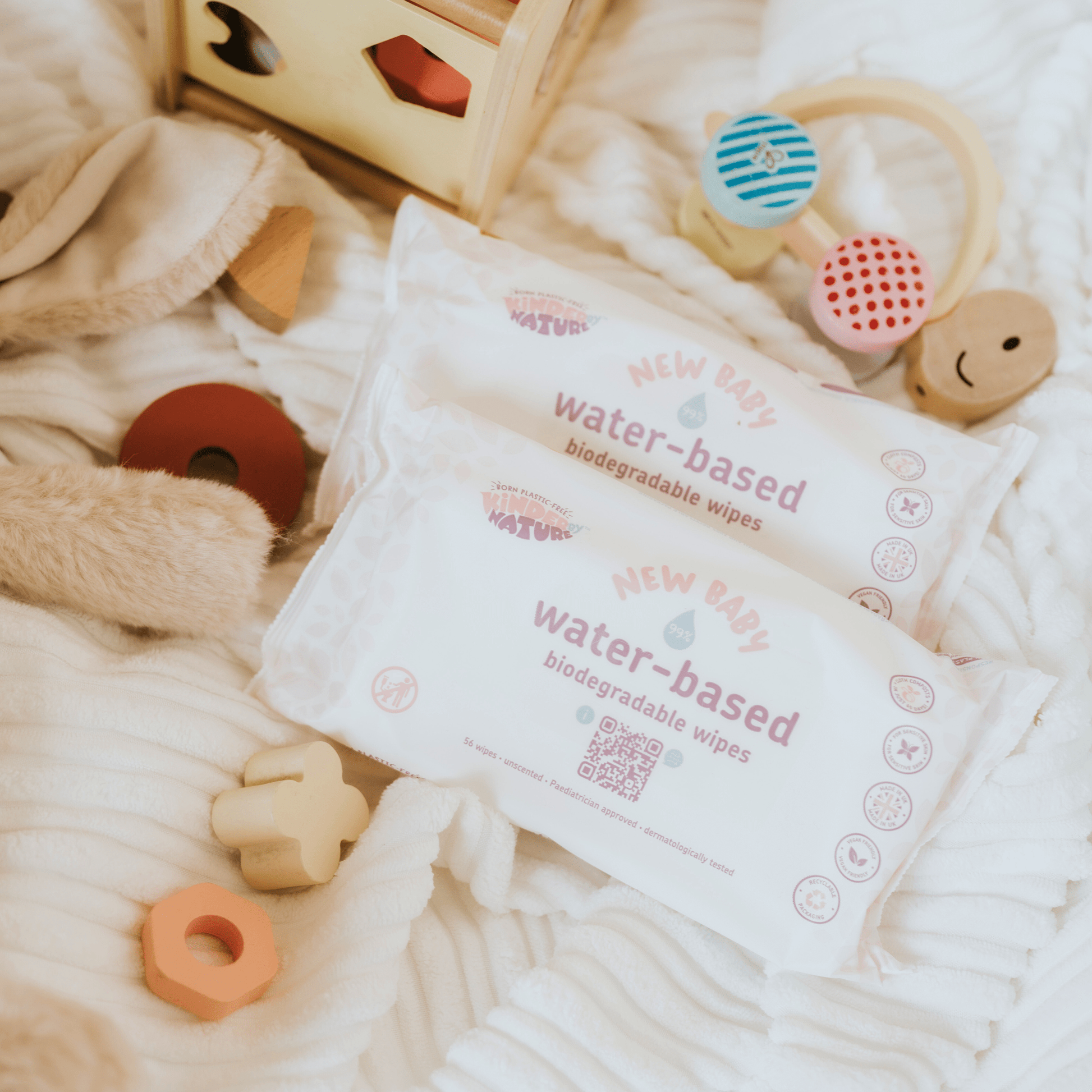 Kinder by Nature Water-Based Baby Wipes | 99% Water Biodegradable Baby Wipes | Sensitive & Eczema-Prone Skin - REGN