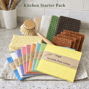 Kitchen Starter Pack – Swedish Dish Cloths, Dish Brush, Dish Cloth, Sponges & Coconut Scourers - REGN