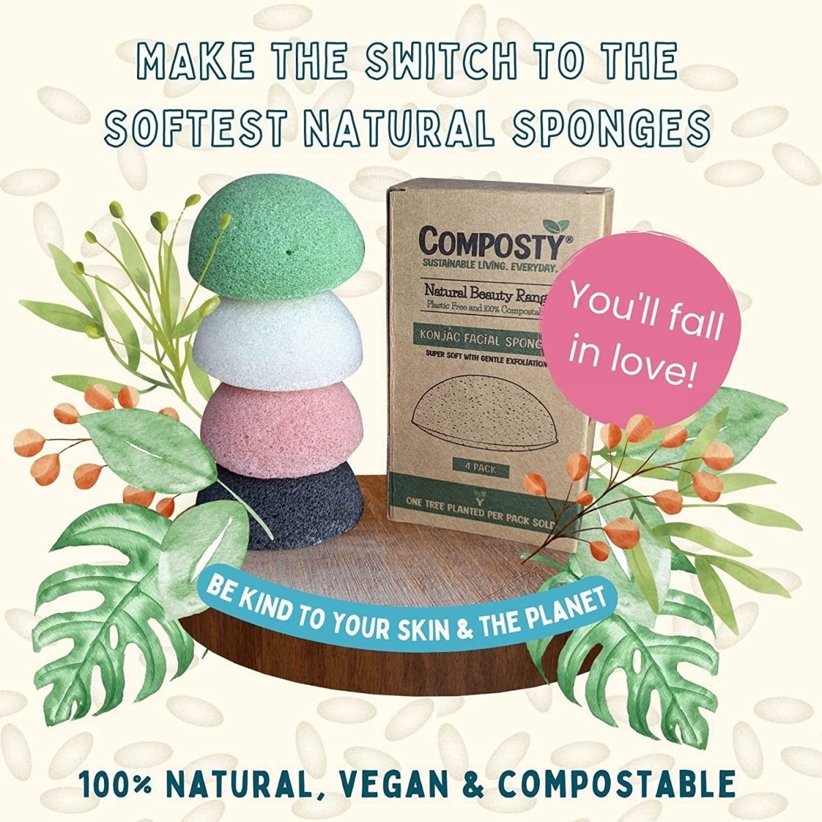 Konjac Facial Sponges – 4 Pack - REGN