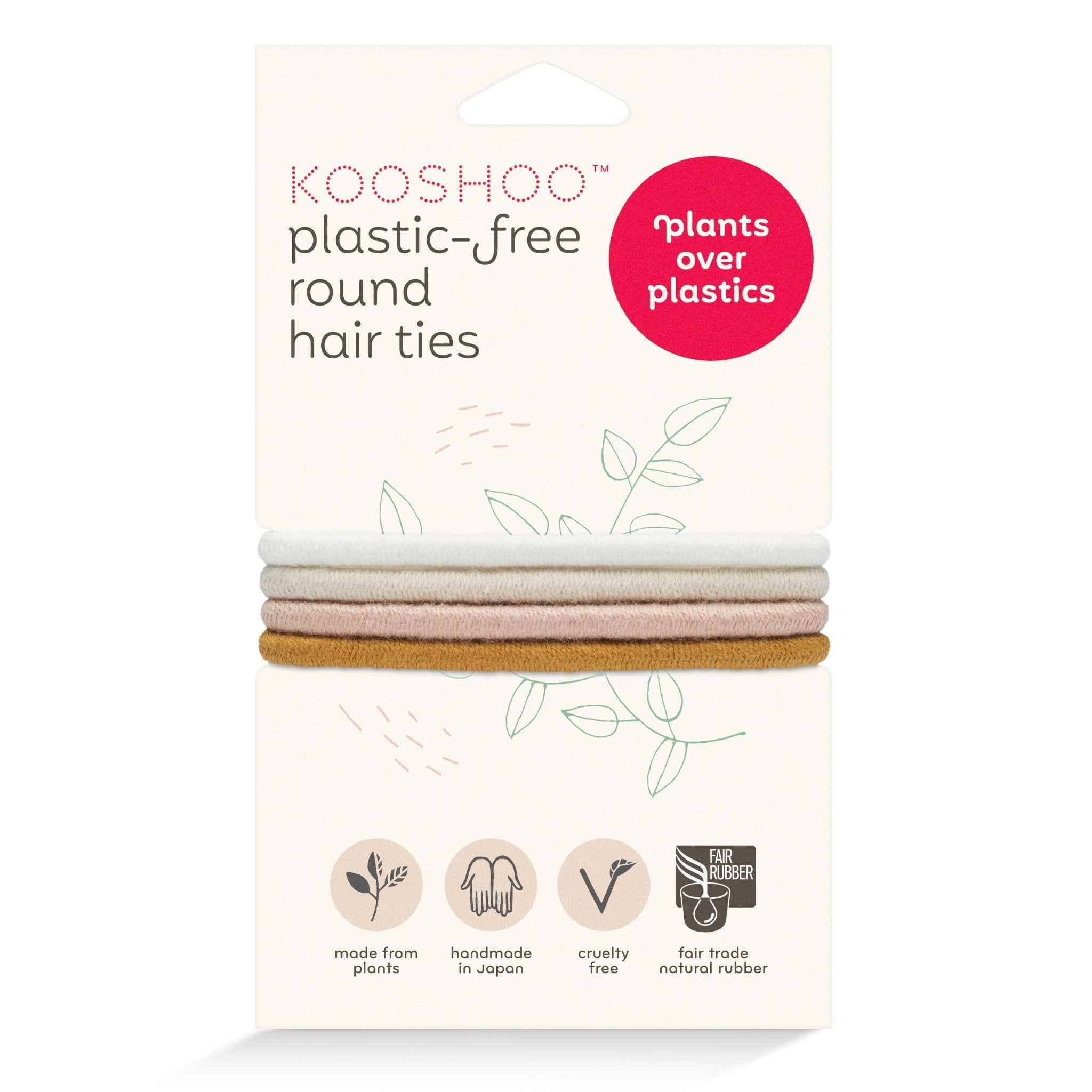 KOOSHOO Plastic - Free Round Hair Ties Mondo 4 - Pack – Golden Fibres - REGN