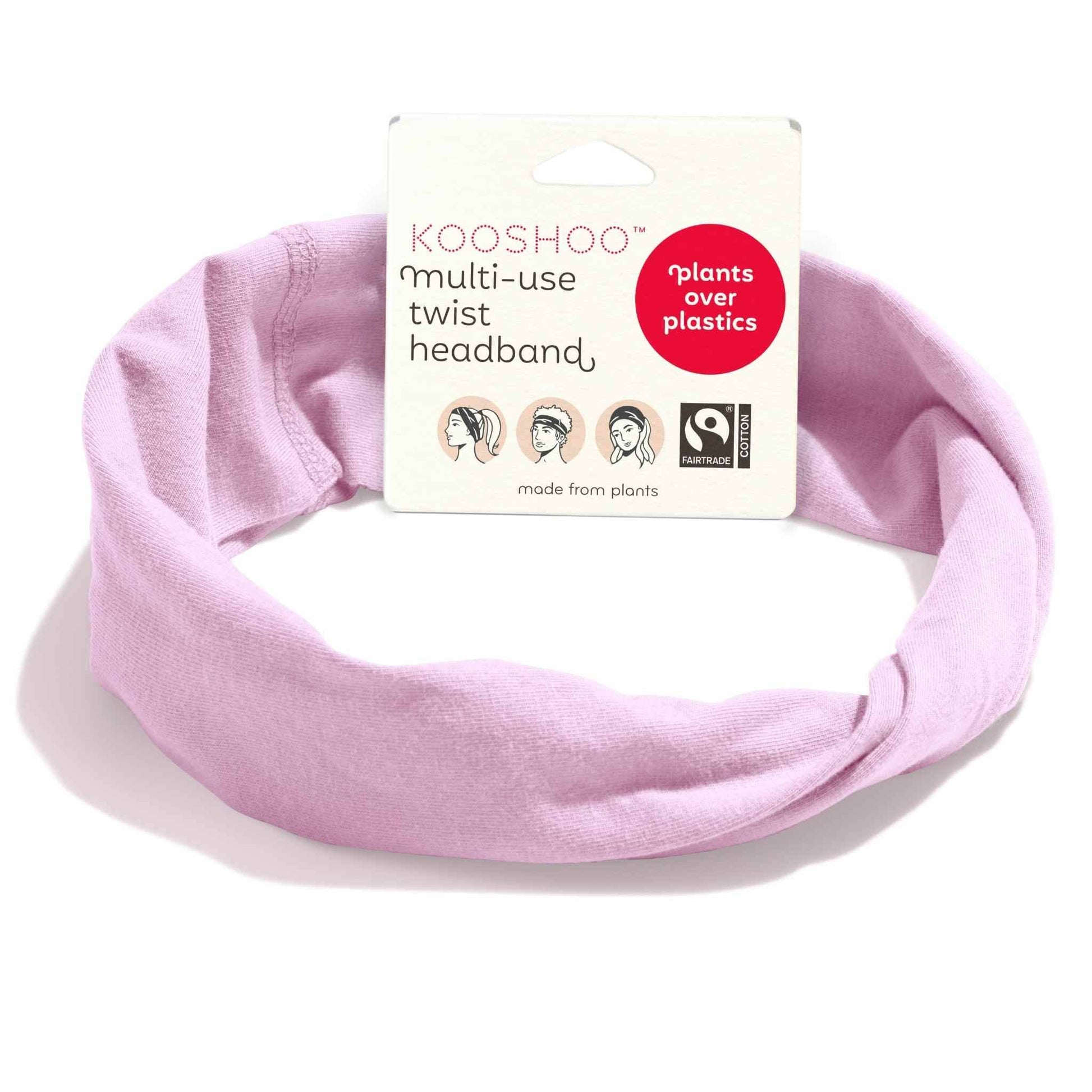 KOOSHOO Twist Headband Pink Mist – Organic Fairtrade - REGN