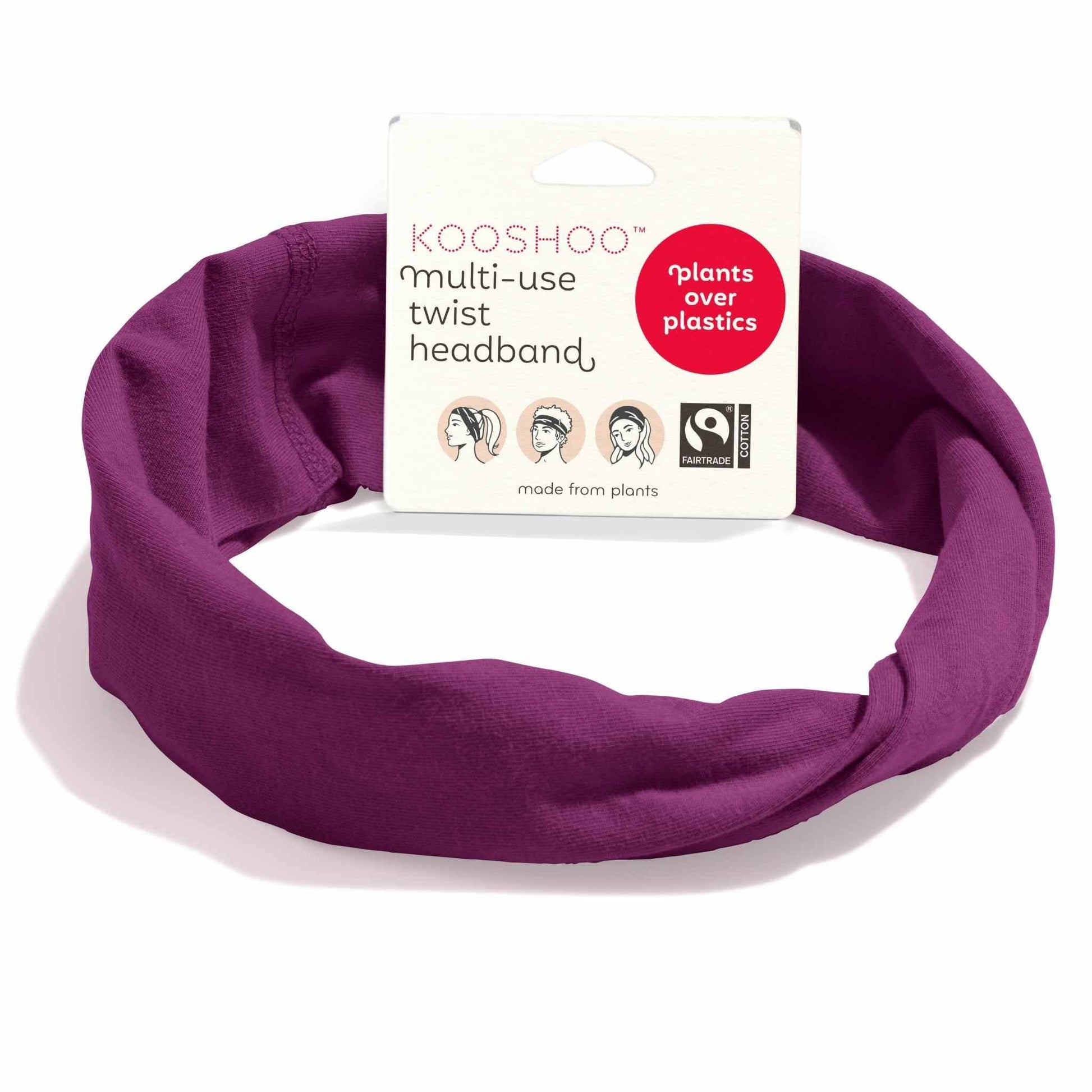 KOOSHOO Twist Headband Wild Beet – Organic Fairtrade - REGN