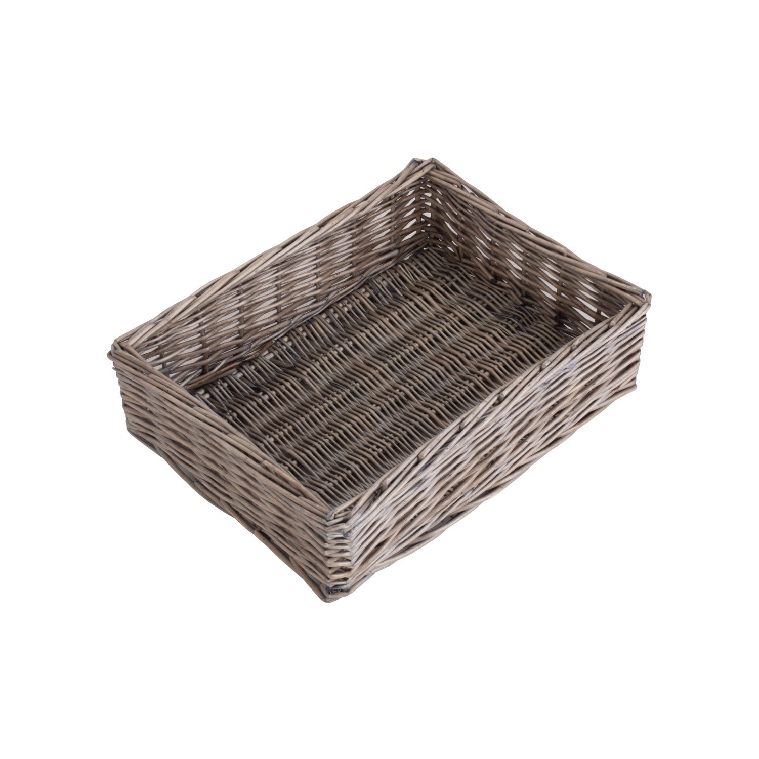 Large Antique Wash Straight-Sided Tray Basket - REGN