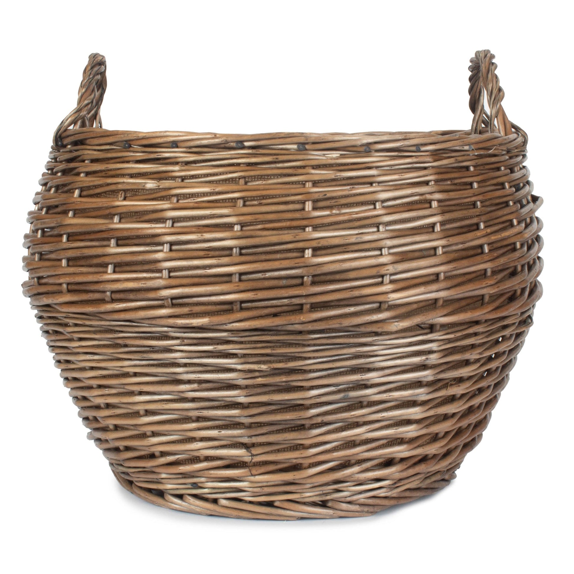 Large Antique Wash Willow Stumpy Basket - REGN