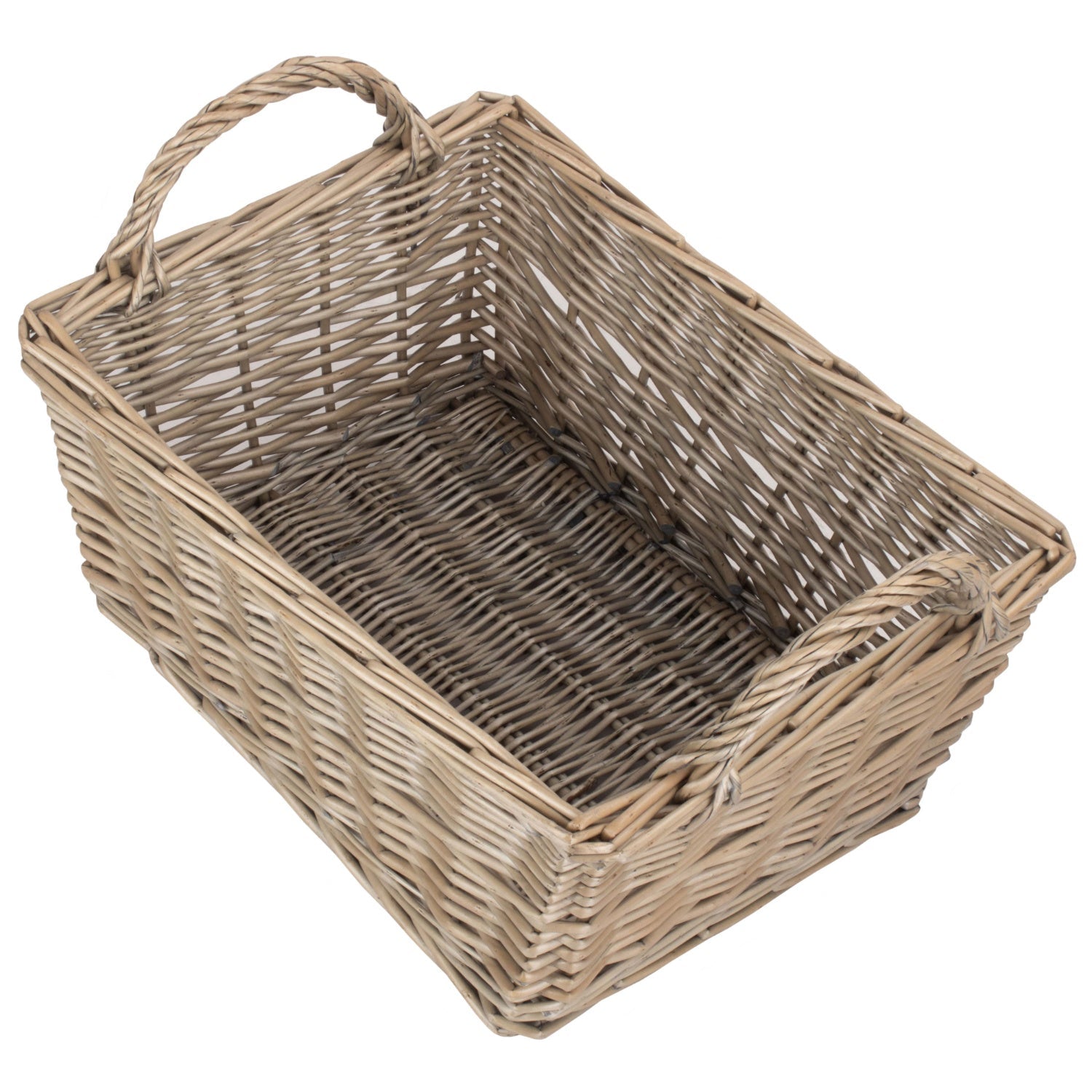 Large Antique Wash Willow Tapered Storage Basket - REGN