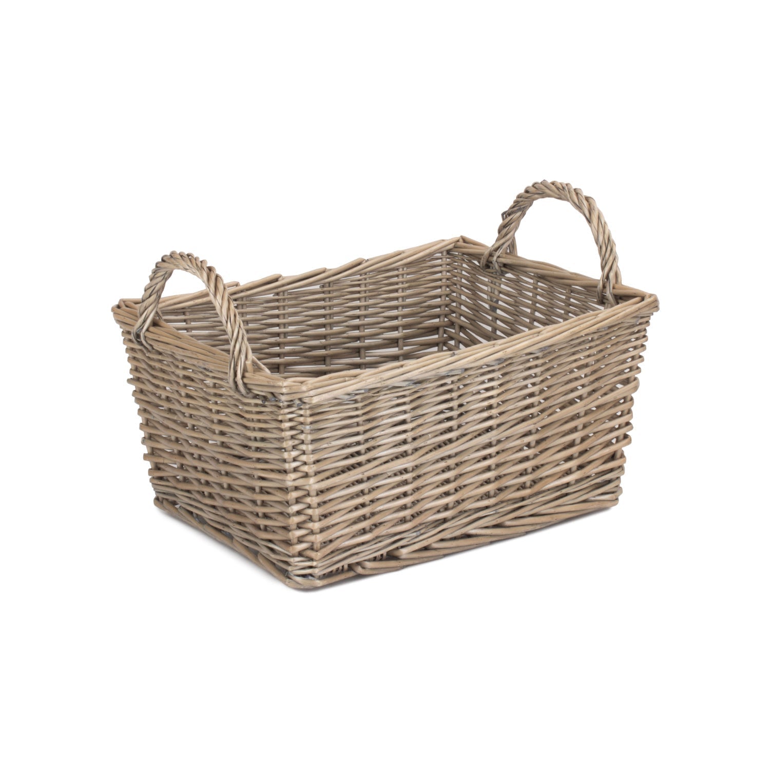 Large Antique Wash Willow Tapered Storage Basket - REGN
