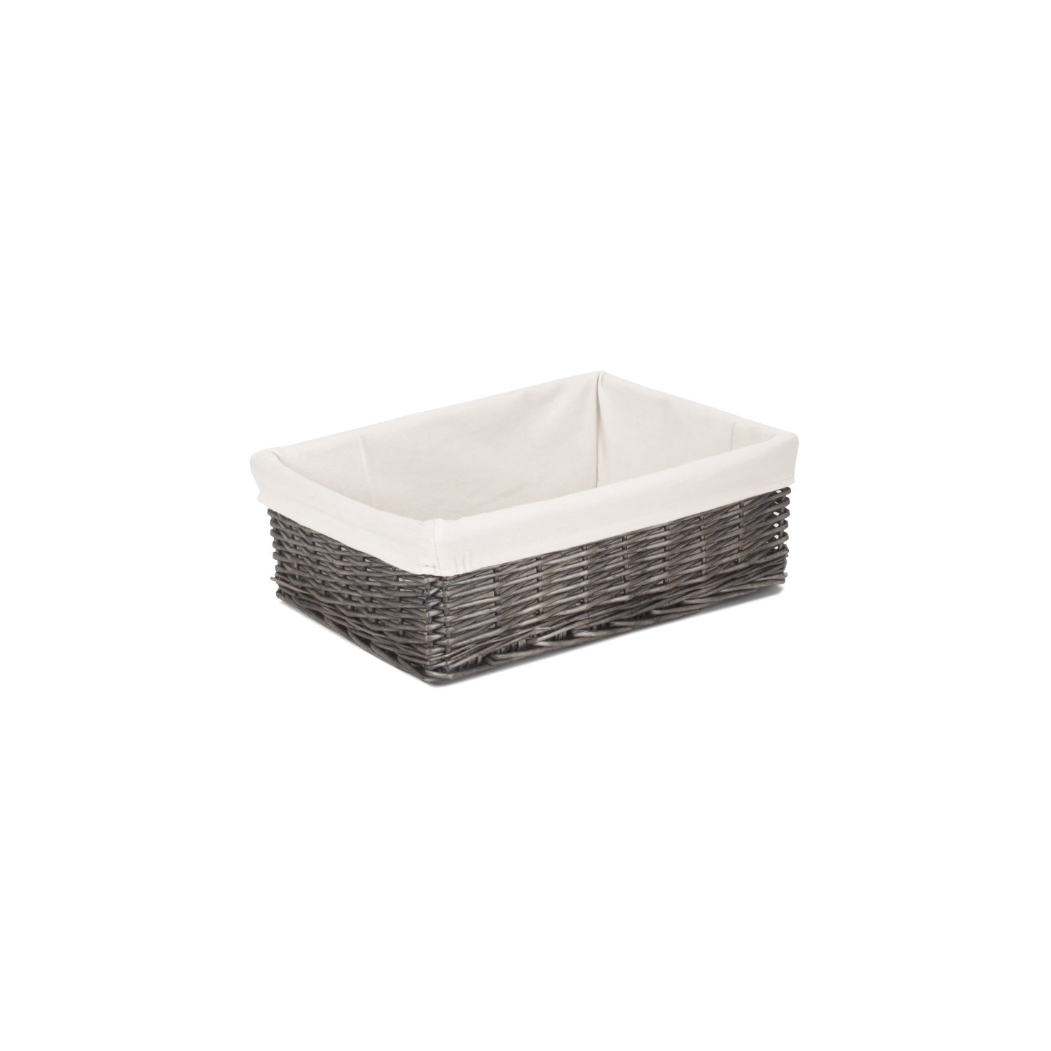 Large Antique Wash Willow Tray Basket with Lining - REGN