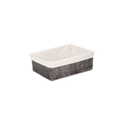 Large Antique Wash Willow Tray Basket with Lining - REGN