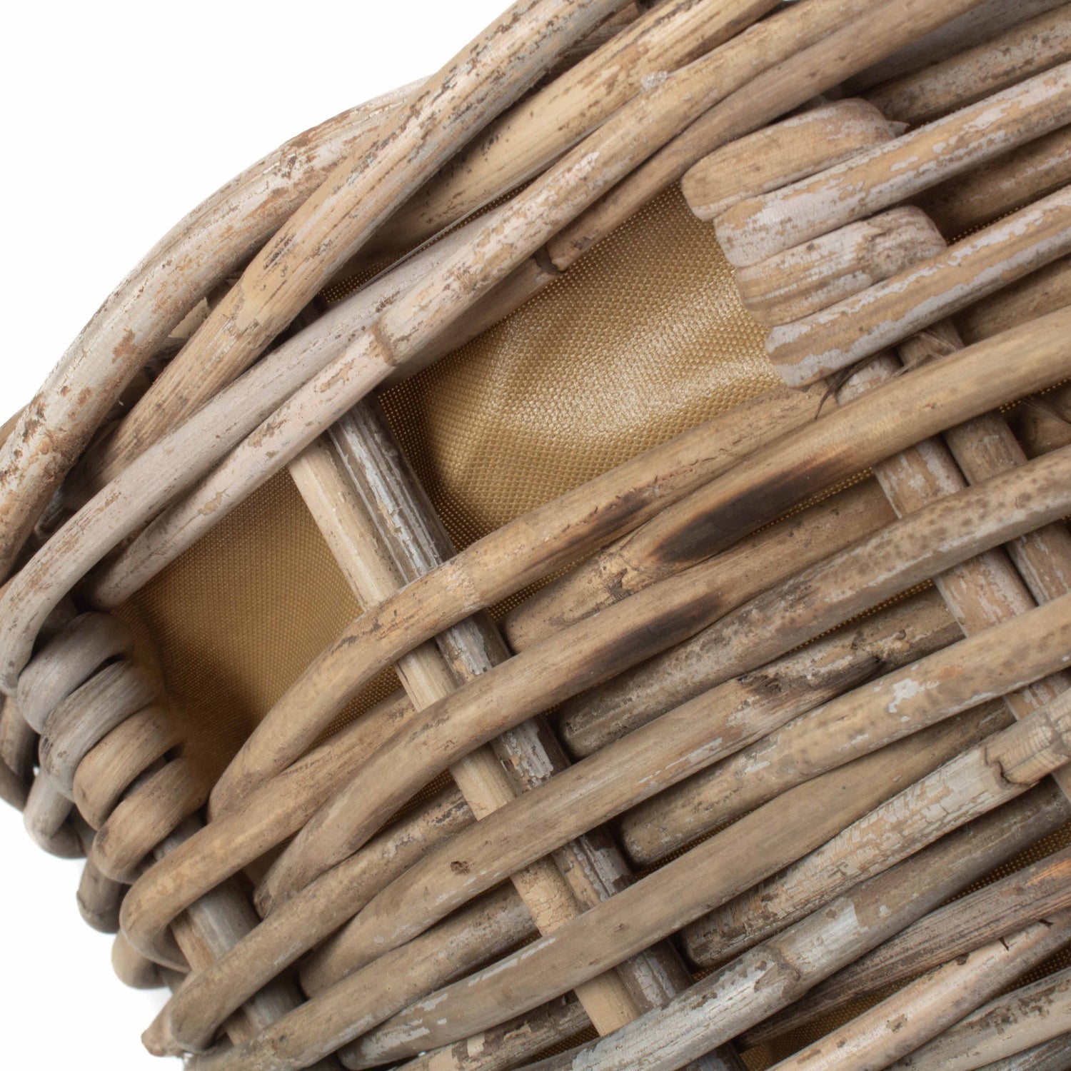 Large Boat Shaped Rattan Log Basket With Cordura Lining - REGN