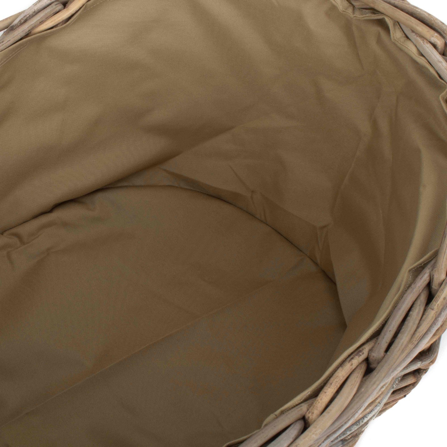 Large Boat Shaped Rattan Log Basket With Cordura Lining - REGN