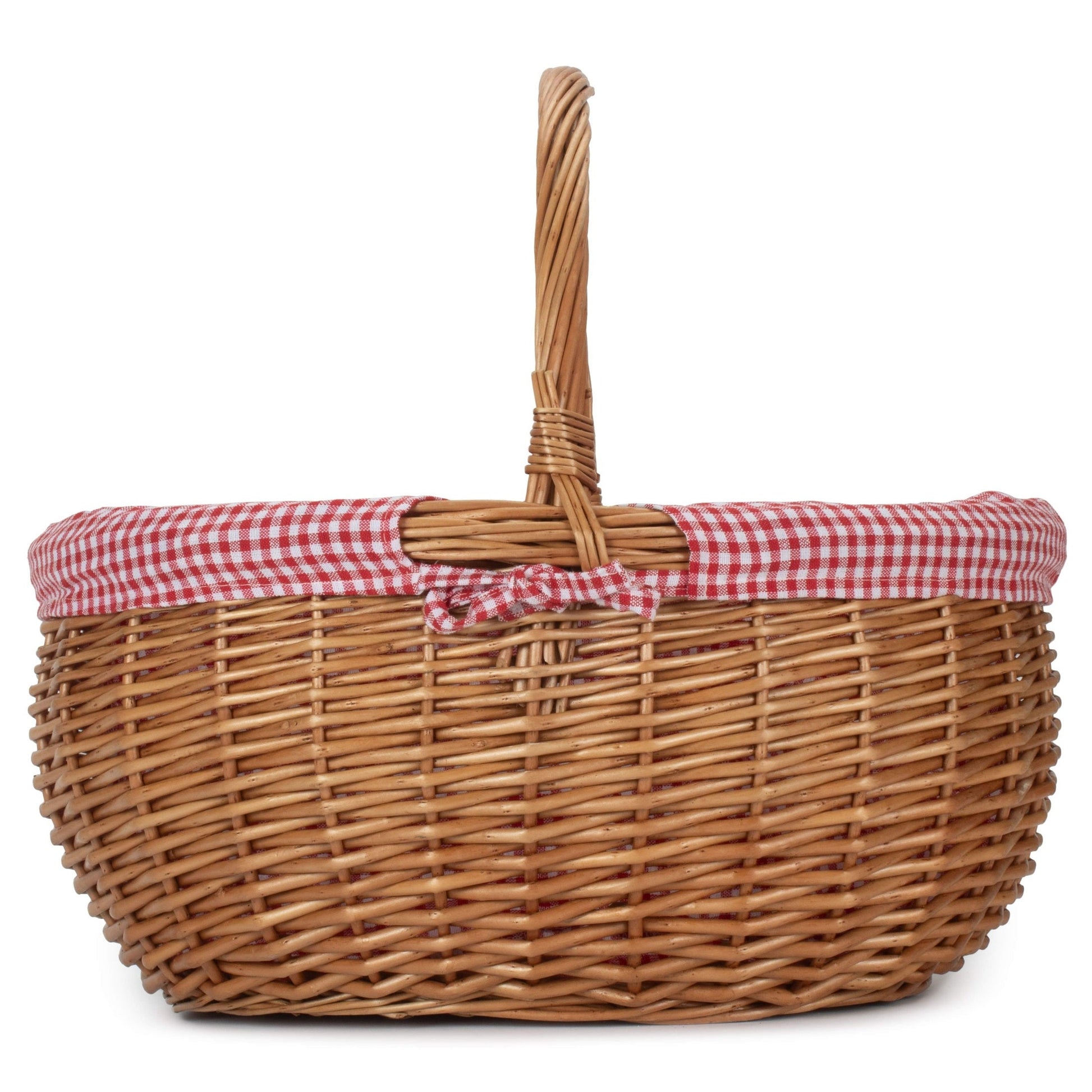 Large Deluxe Shopper Basket with Red and White Checked Lining - REGN