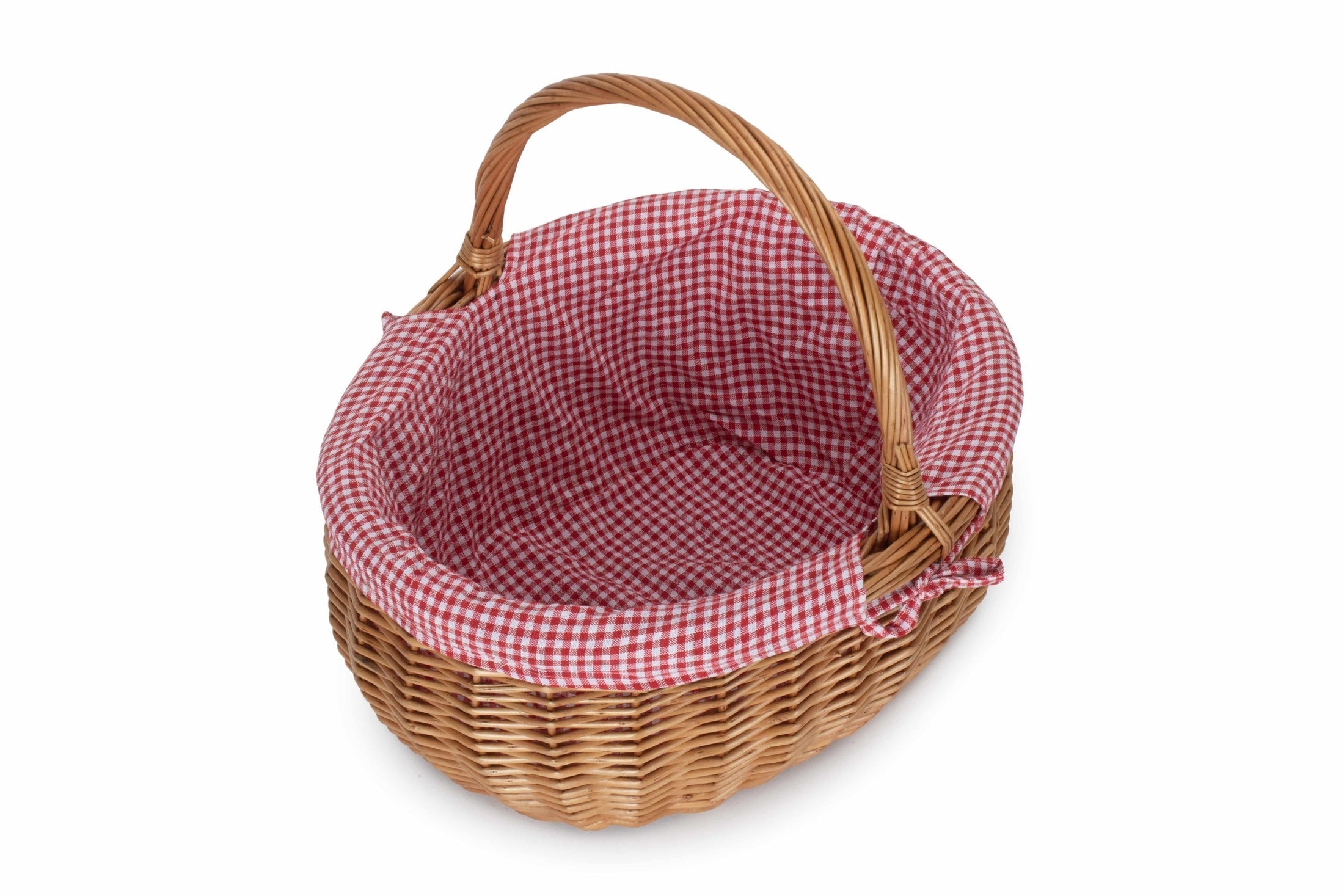 Large Deluxe Shopper Basket with Red and White Checked Lining - REGN